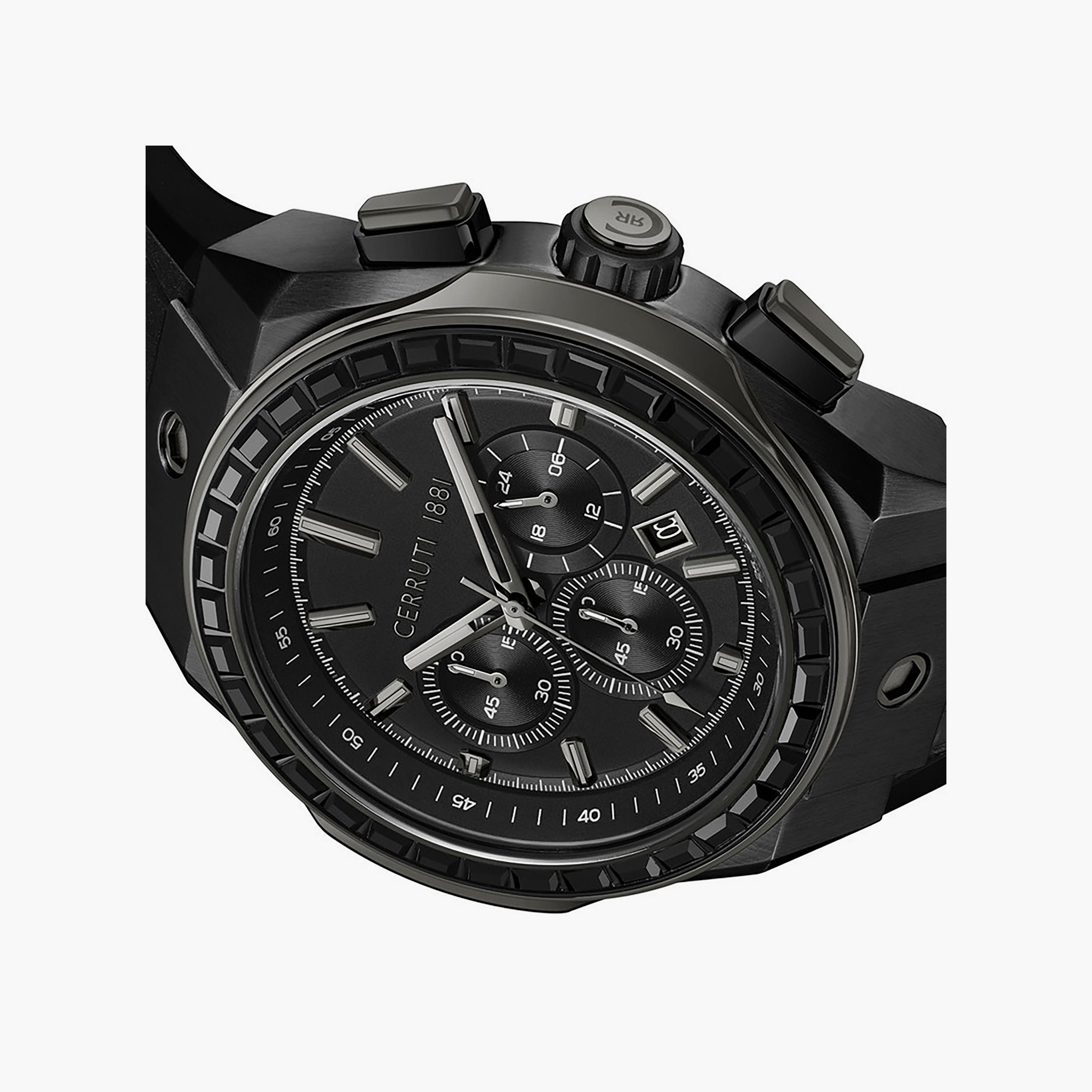 Cerruti 1881 Men's 55 MM Black Chronograph Silicone Watch | CIWGO0050902-men-watchesandjewellery-watches-image-4