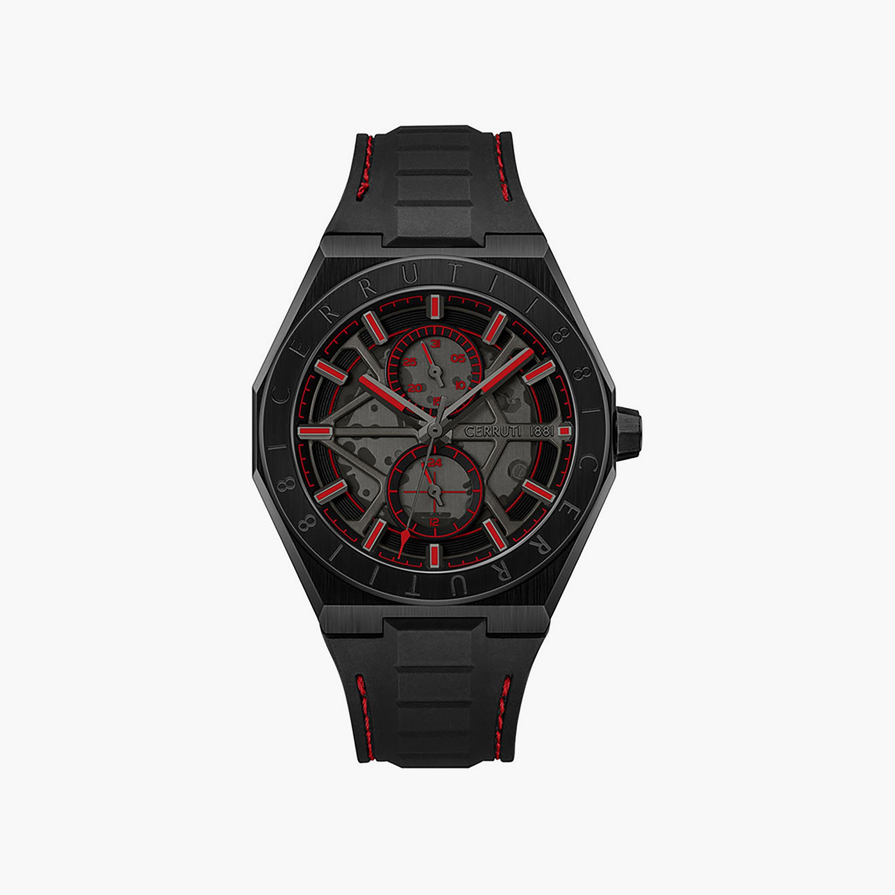 Cerruti 1881 Men's 46 MM Black Analog Silicone Watch | CIWGQ0051206-men-watchesandjewellery-watches-image-1