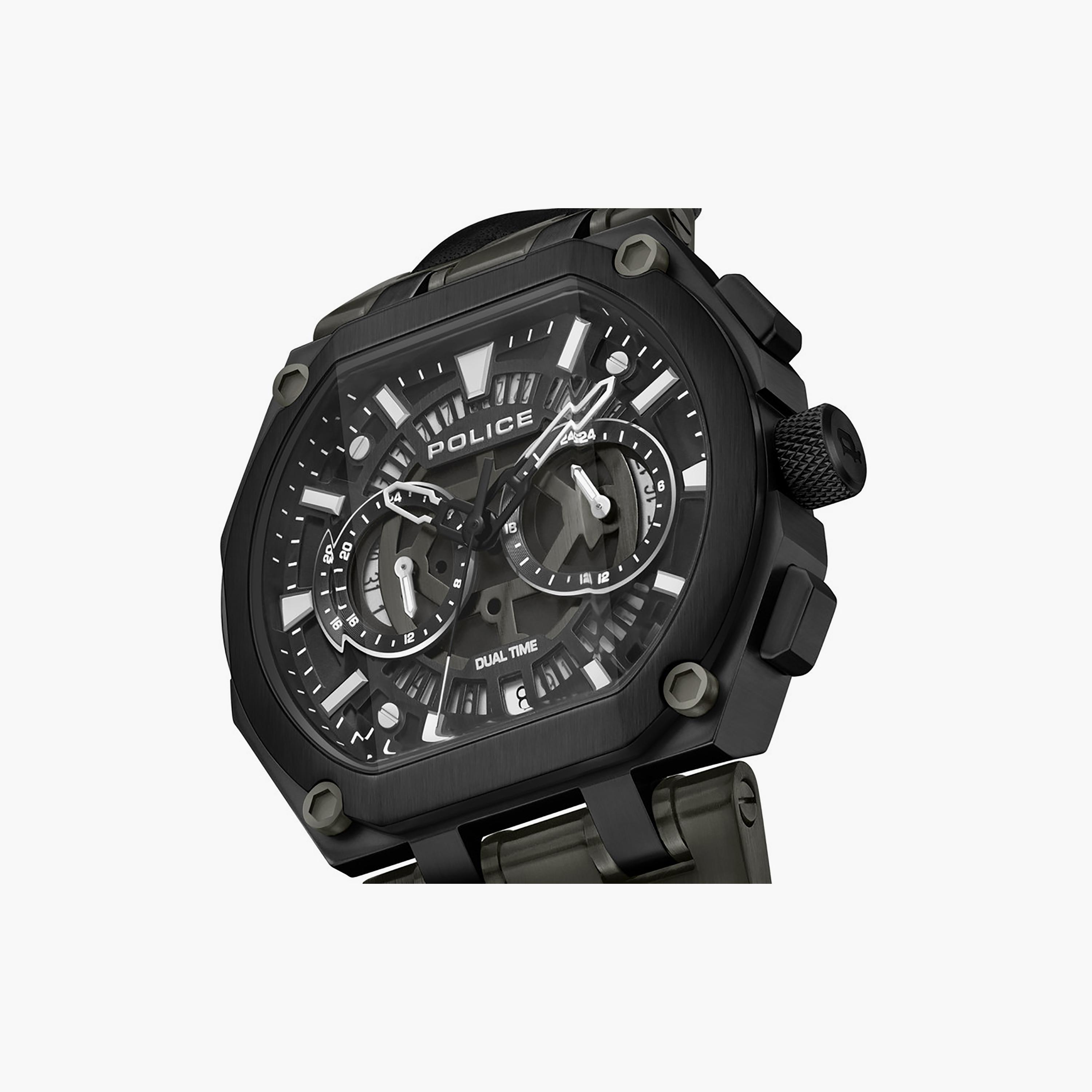 Police Men's 45 MM Black Chronograph Leather Watch | PEWGF0054401-men-watchesandjewellery-watches-image-4