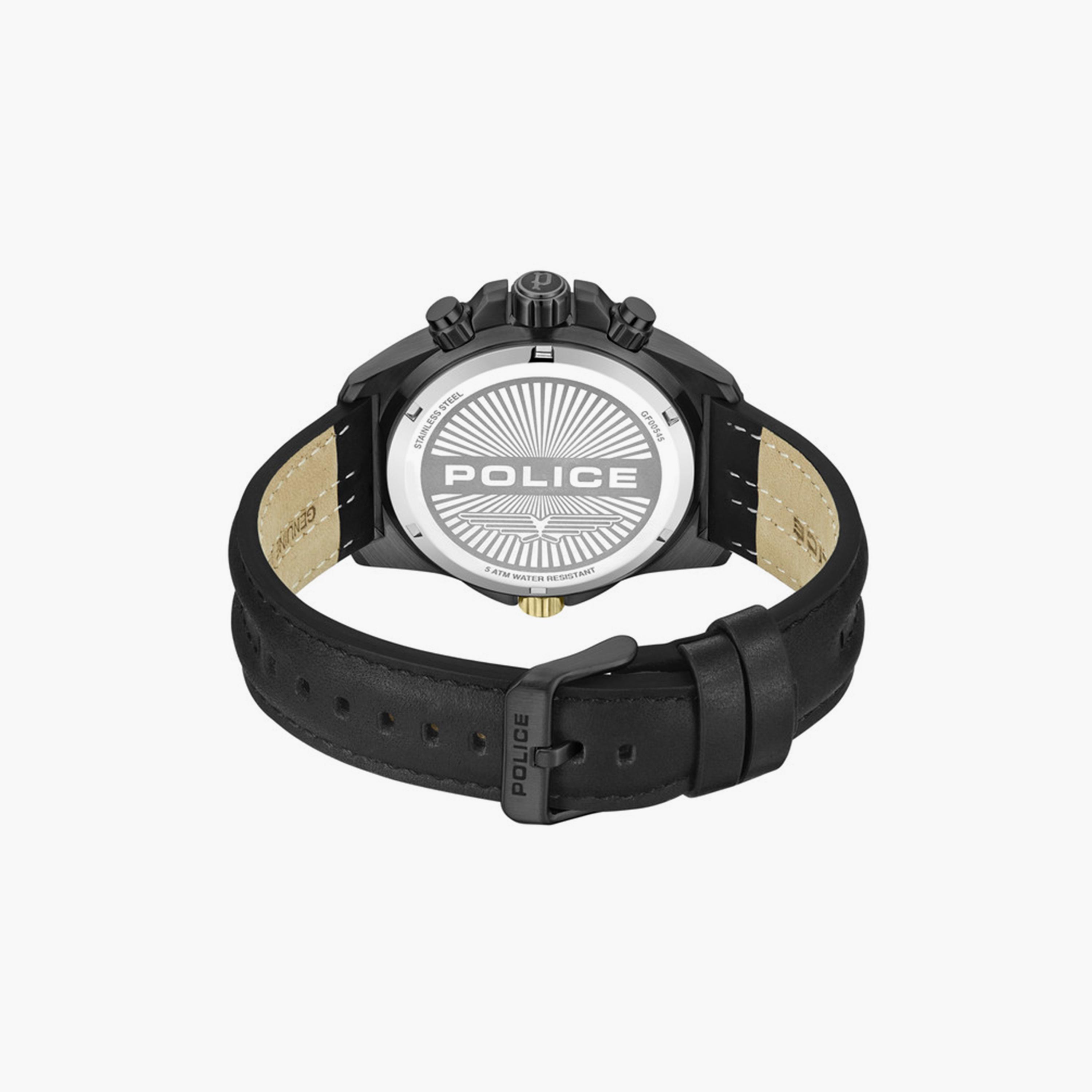 Police Men's 46 MM Black Chronograph Leather Watch | PEWGF0054503-men-watchesandjewellery-watches-image-3