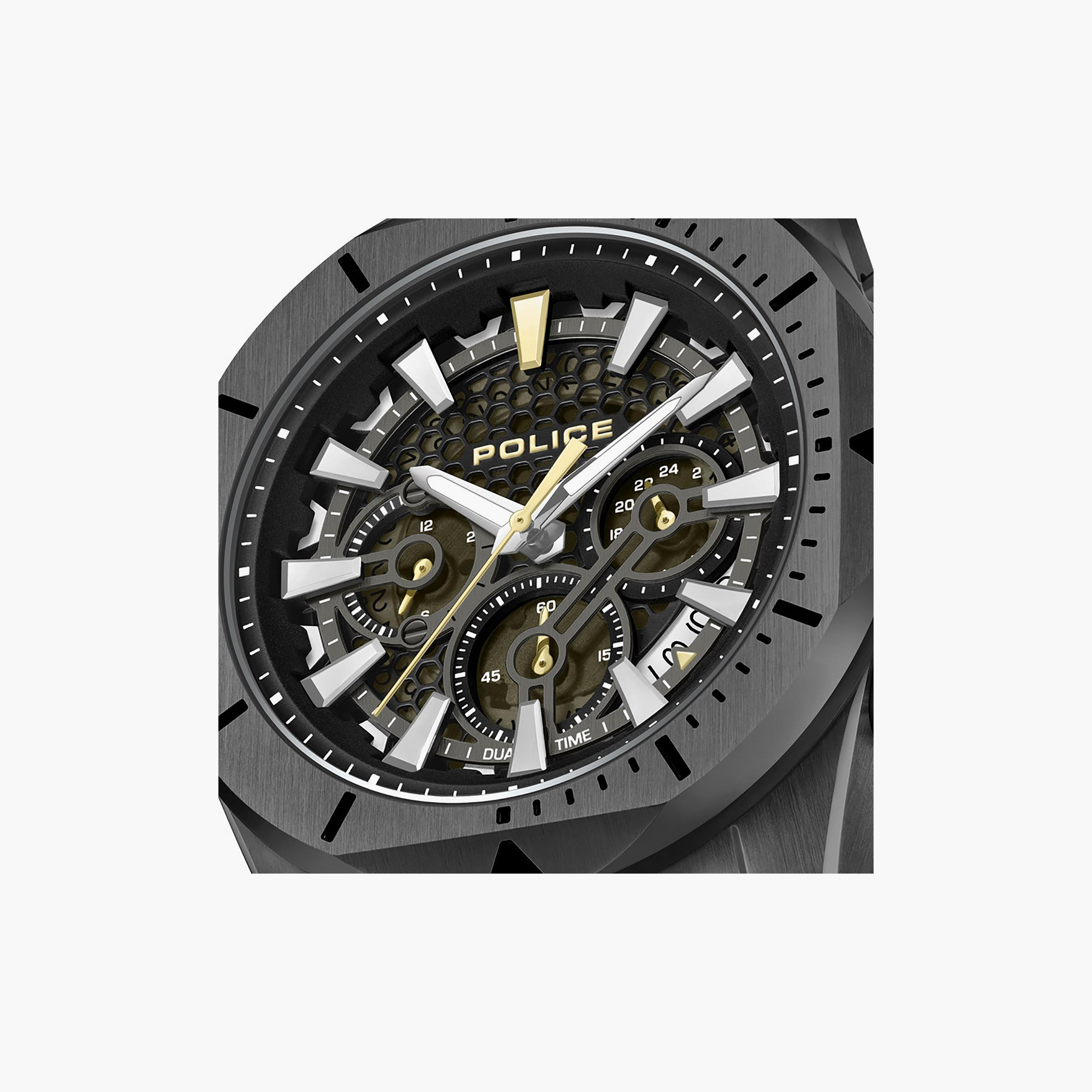 Police Men's 46 MM Black Chronograph Leather Watch | PEWGF0054503-men-watchesandjewellery-watches-image-4