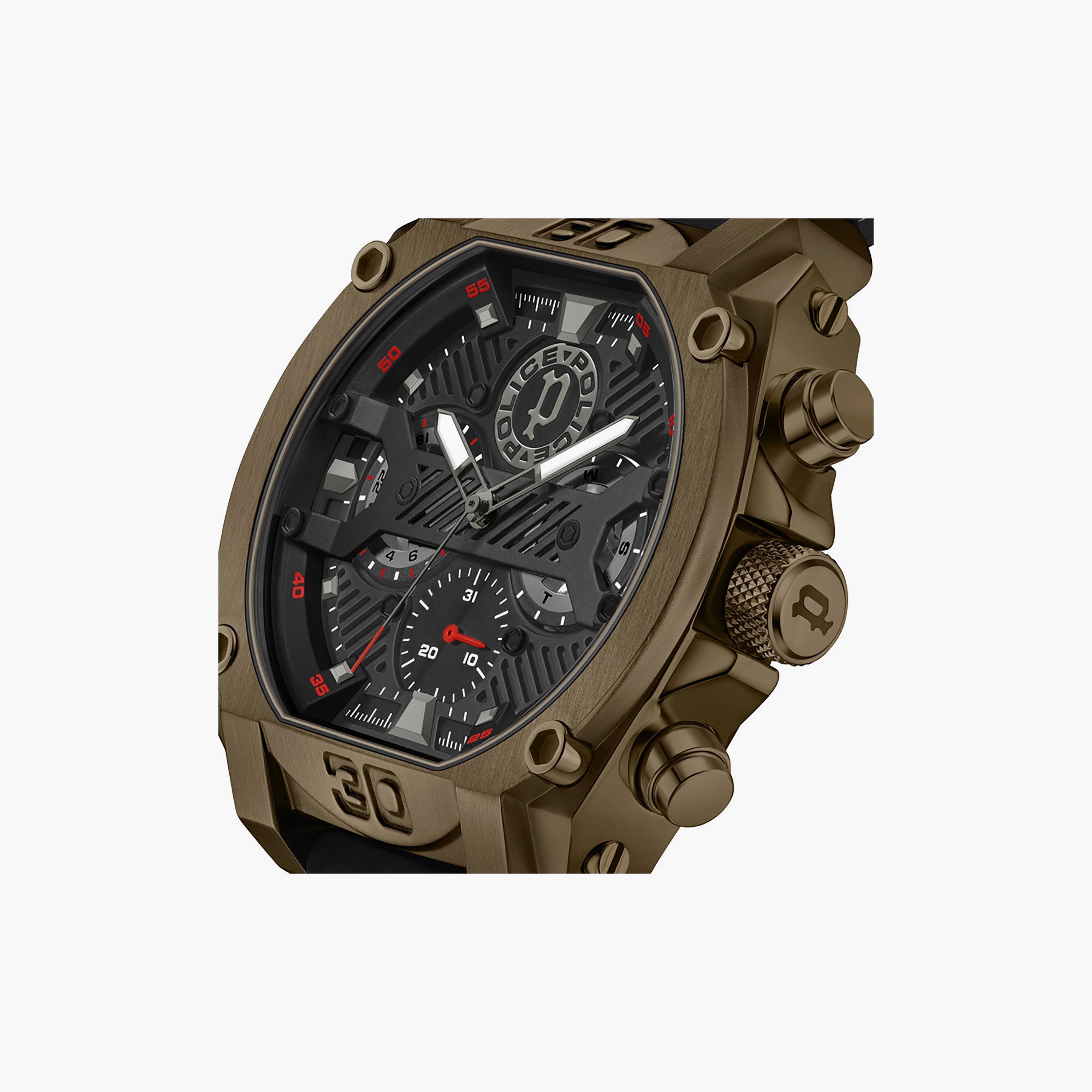 ساعة بوليس للرجال 45 ملم كرونوغراف سيليكون سوداء | PEWGQ0040003-men-watchesandjewellery-watches-image-4