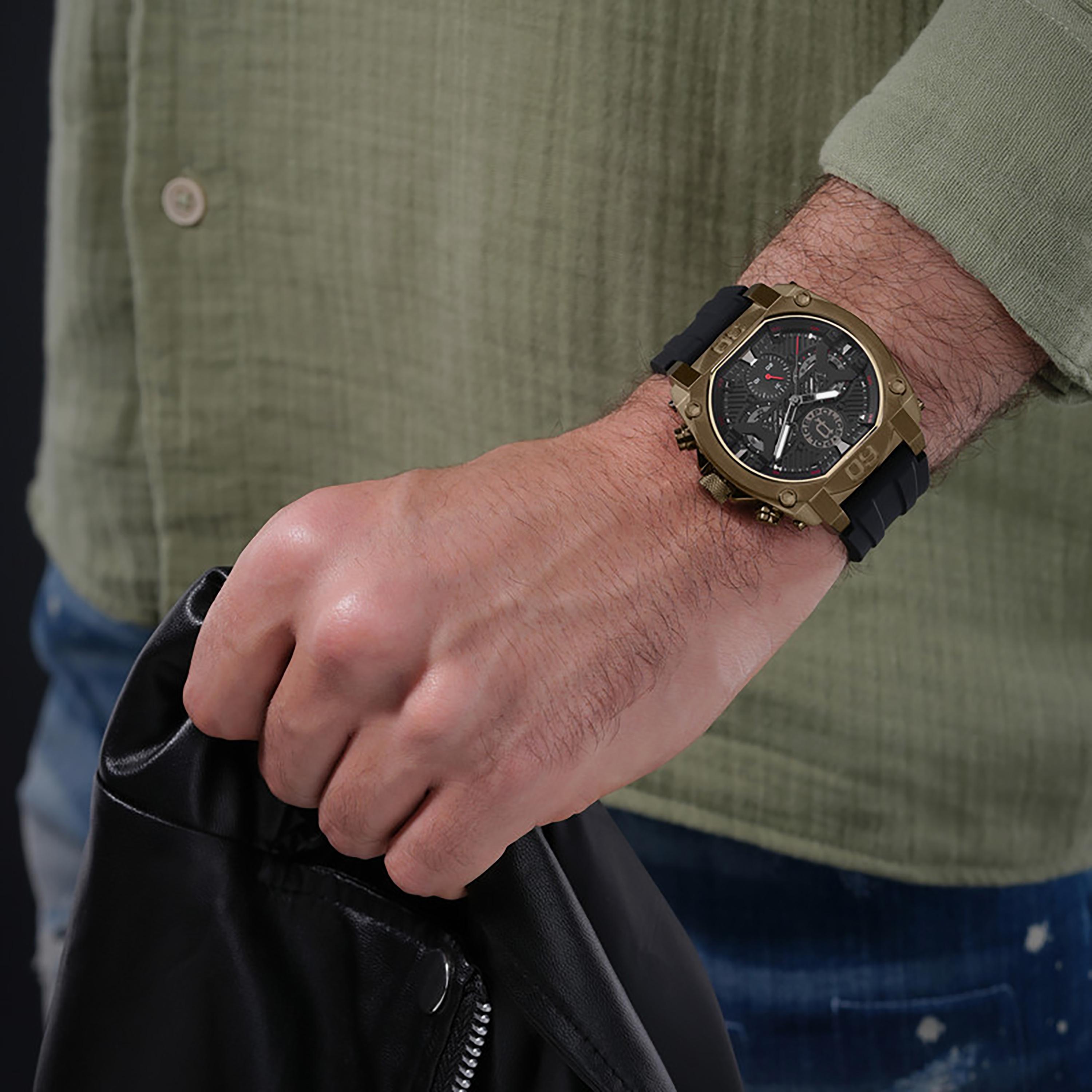 ساعة بوليس للرجال 45 ملم كرونوغراف سيليكون سوداء | PEWGQ0040003-men-watchesandjewellery-watches-image-5