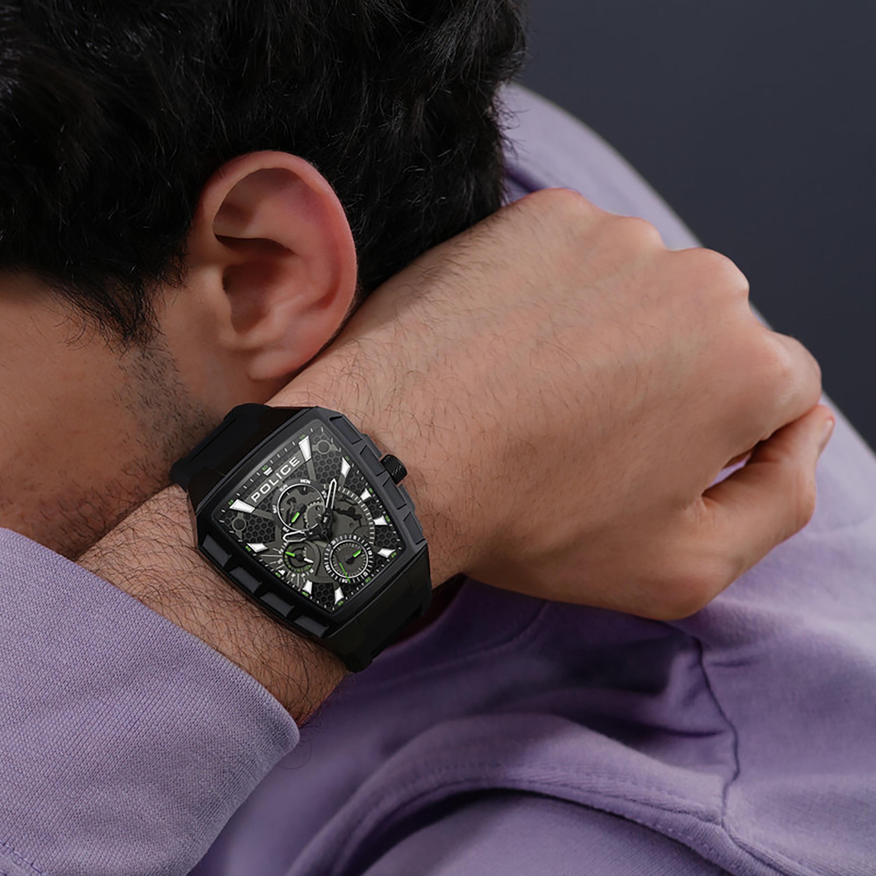 ساعة بوليس للرجال من السيليكون باللون الأسود مقاس 46 ملم | PEWGQ0056801-men-watchesandjewellery-watches-image-5