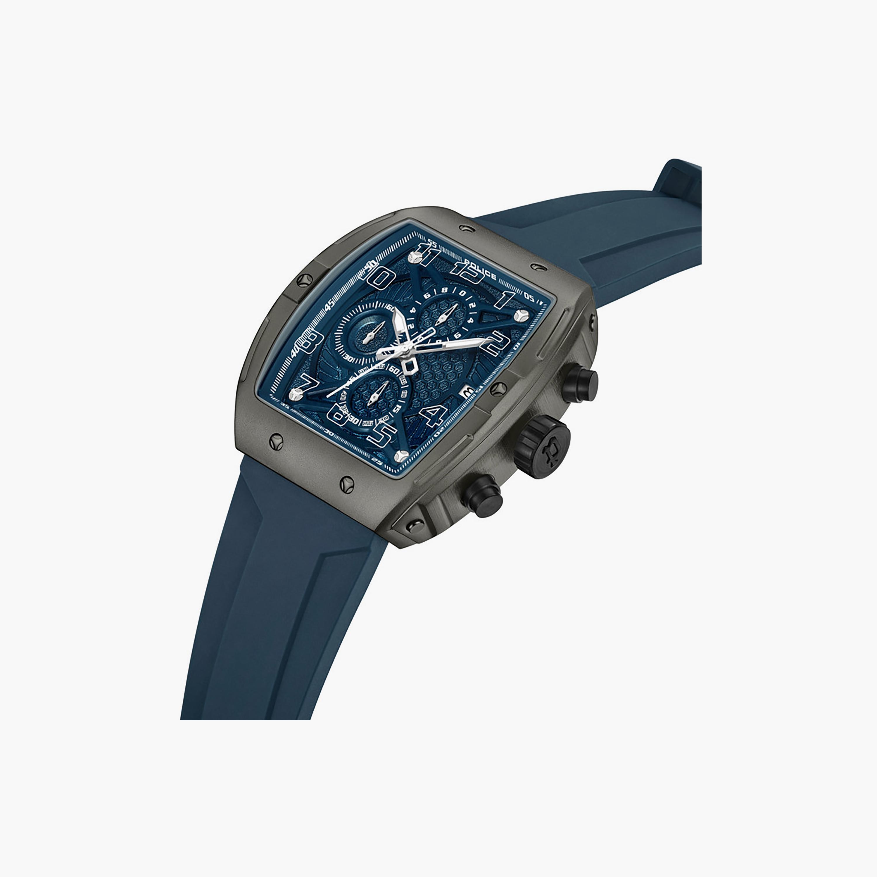 Police Men's 45 MM Navy Blue Chronograph Silicone Watch | PEWGO0063102-men-watchesandjewellery-watches-image-2