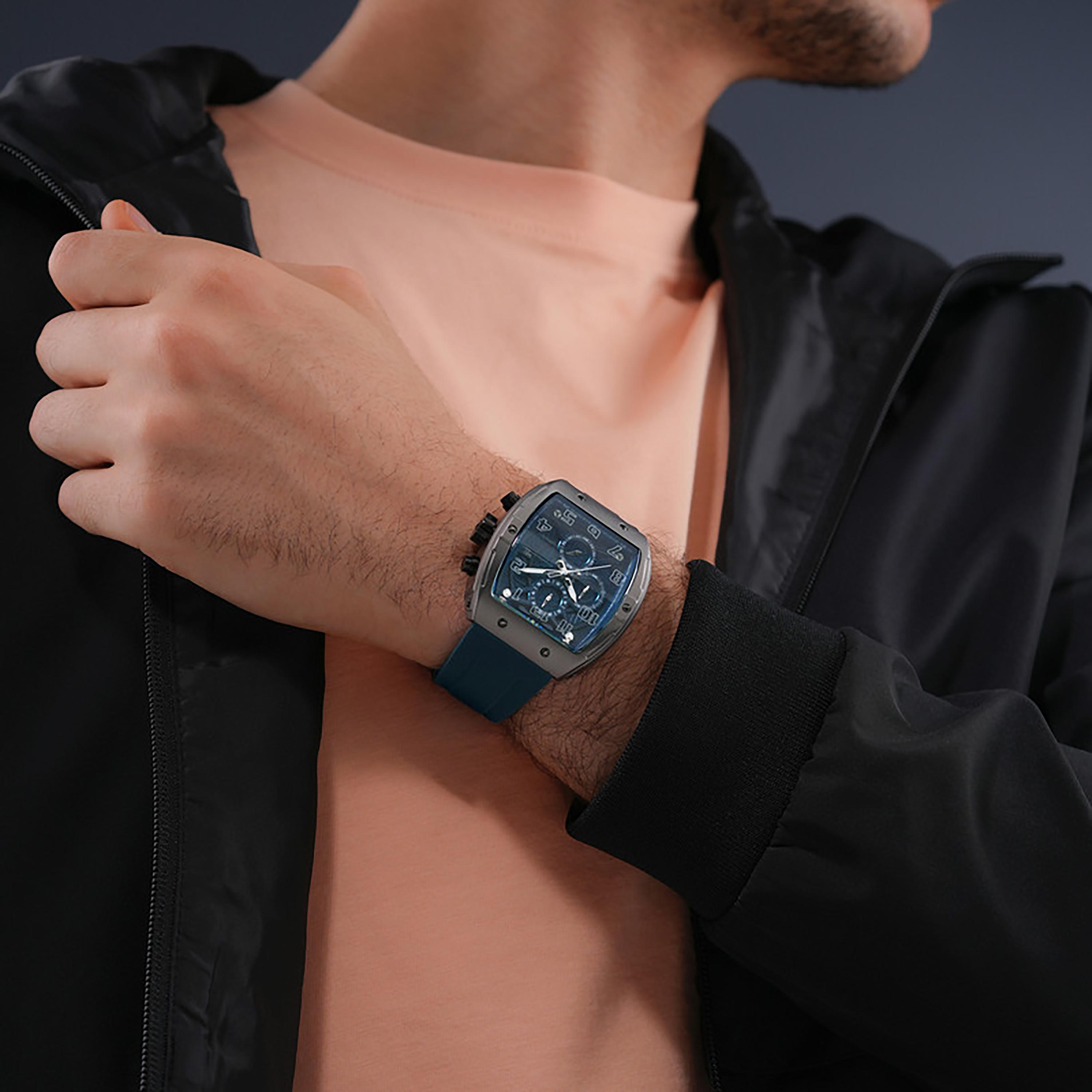 Police Men's 45 MM Navy Blue Chronograph Silicone Watch | PEWGO0063102-men-watchesandjewellery-watches-image-5
