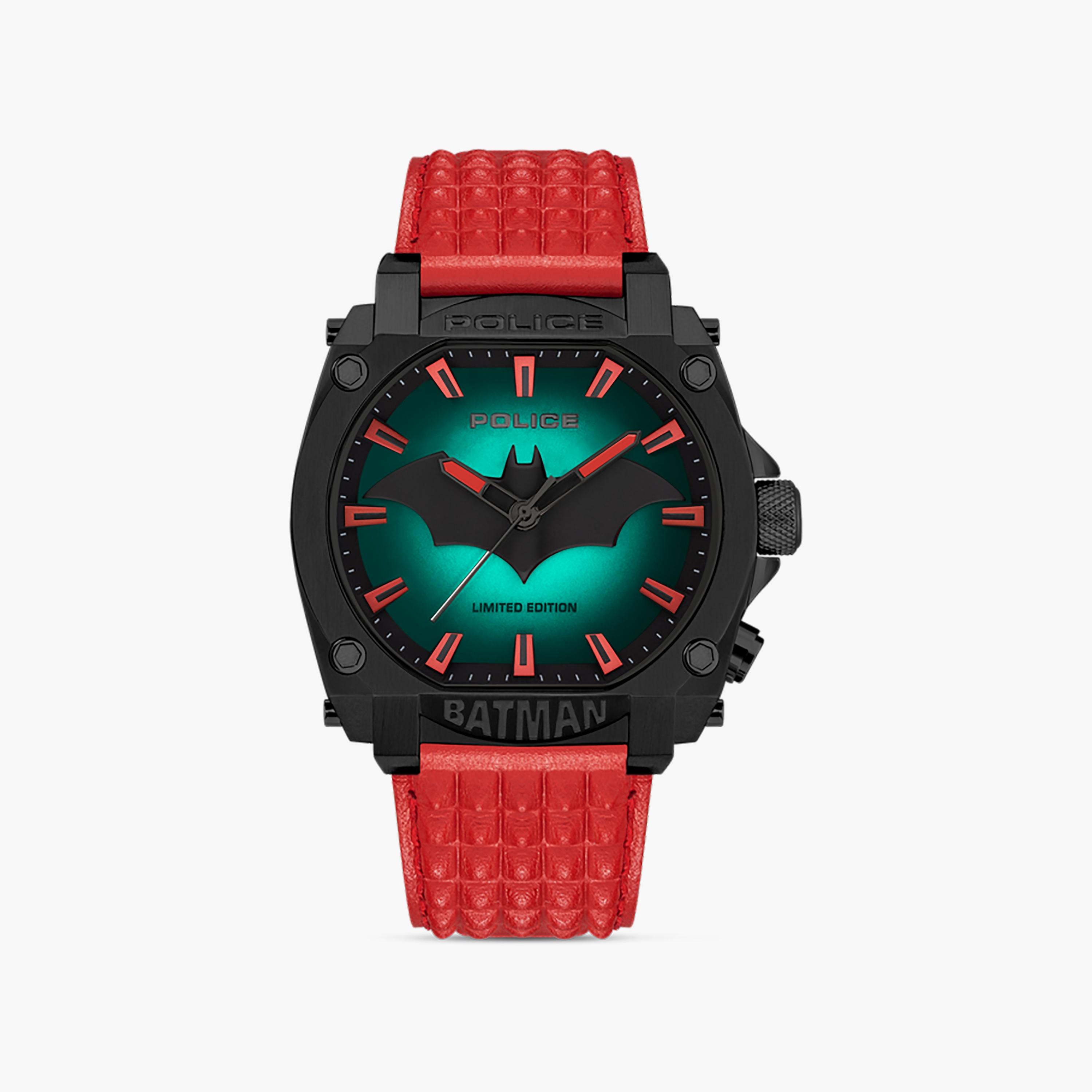 Police Men's 45 MM Red Analog Leather Watch | PEWGD0022604-men-watchesandjewellery-watches-image-2
