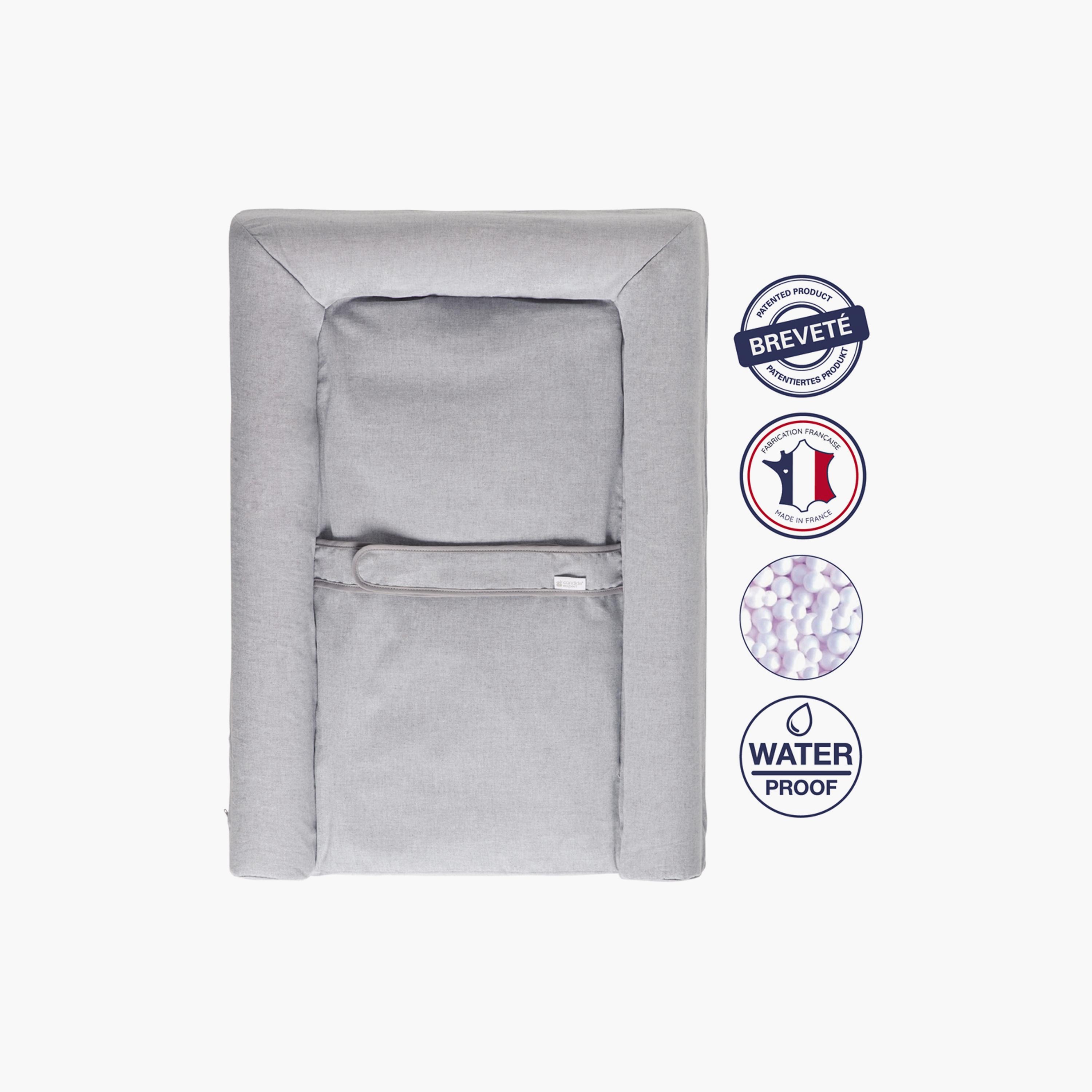 مرتبة مات كومفورت المقاومة للماء لتغيير الحفاضات من كانديد - رمادية-baby-diapering-changingmats-image-3