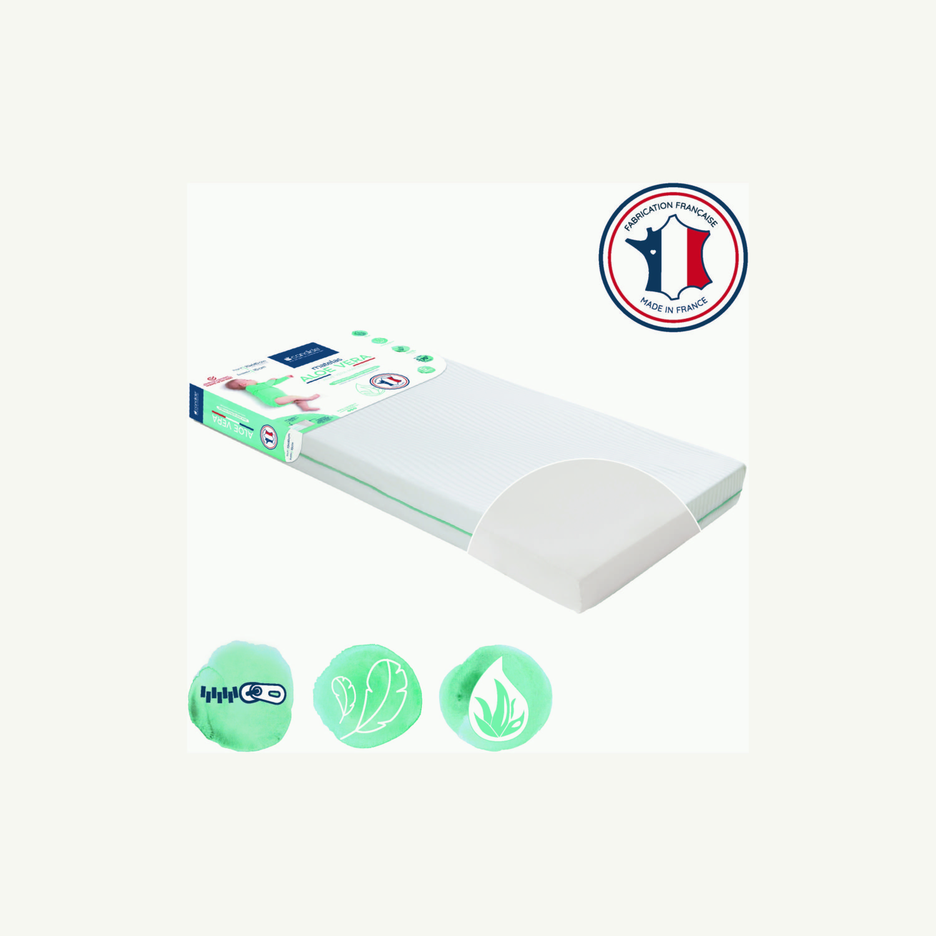 Candide Aloe Vera Mattress with Removable Cover-baby-nursery-mattresses-image-2