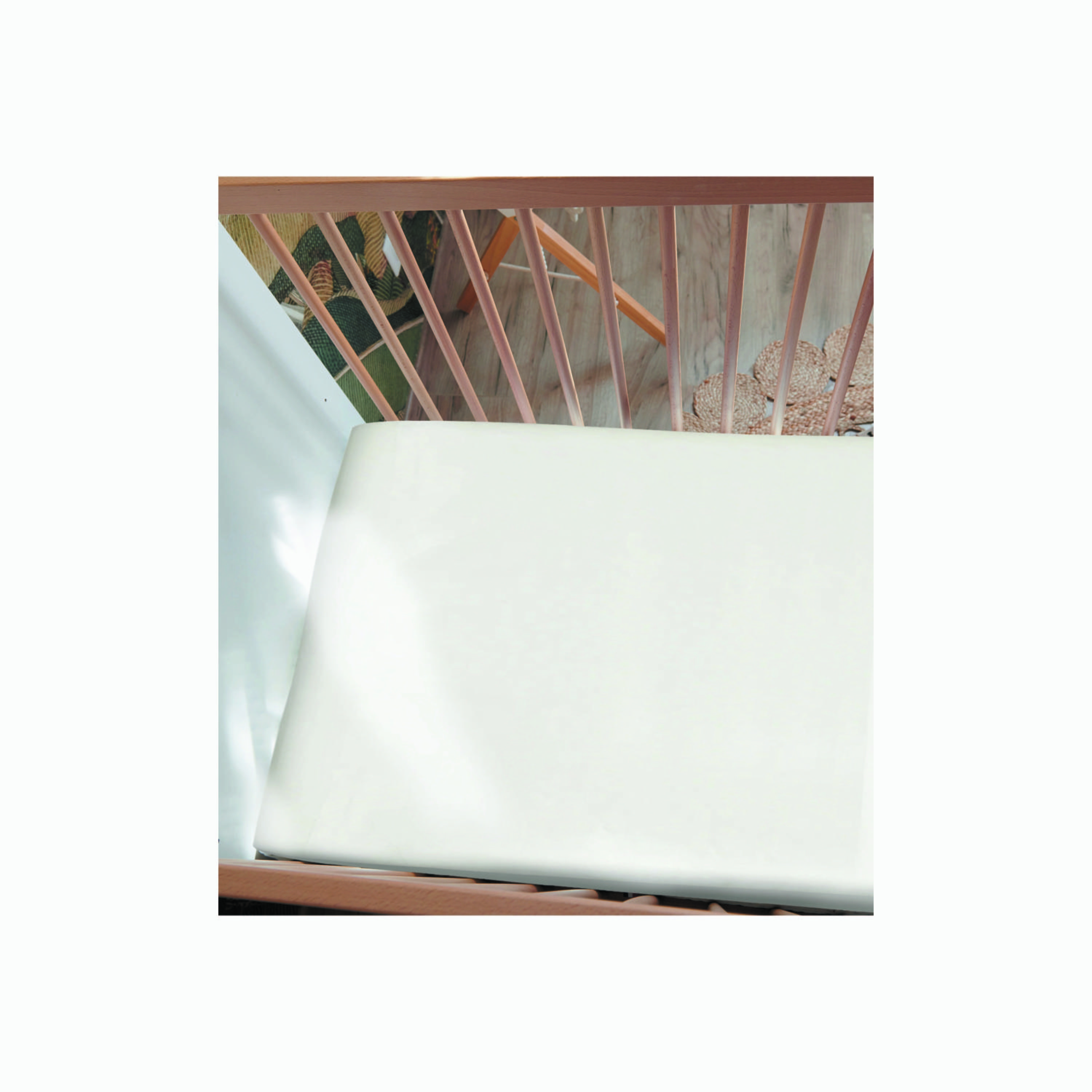 Candide Jersey Cotton Fitted Sheet - White-baby-nursery-babybedding-image-4