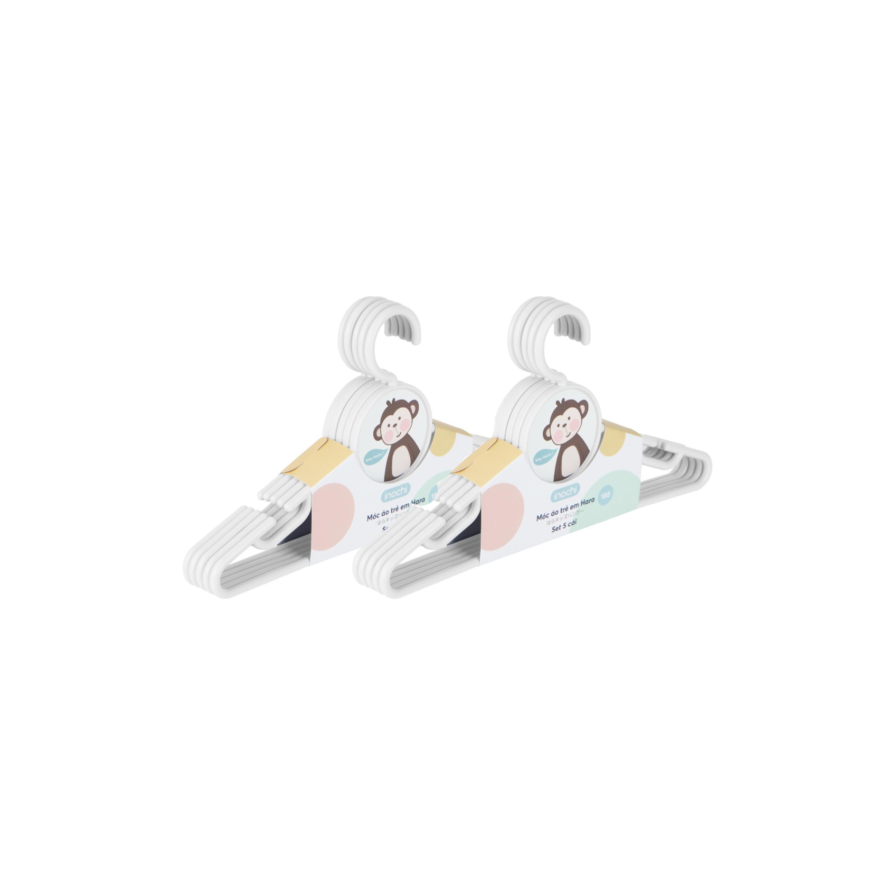 Inochi 10-Piece Hara Cloth Hanger Set  - White-baby-nursery-furniture-wardrobesandstorage-image-1