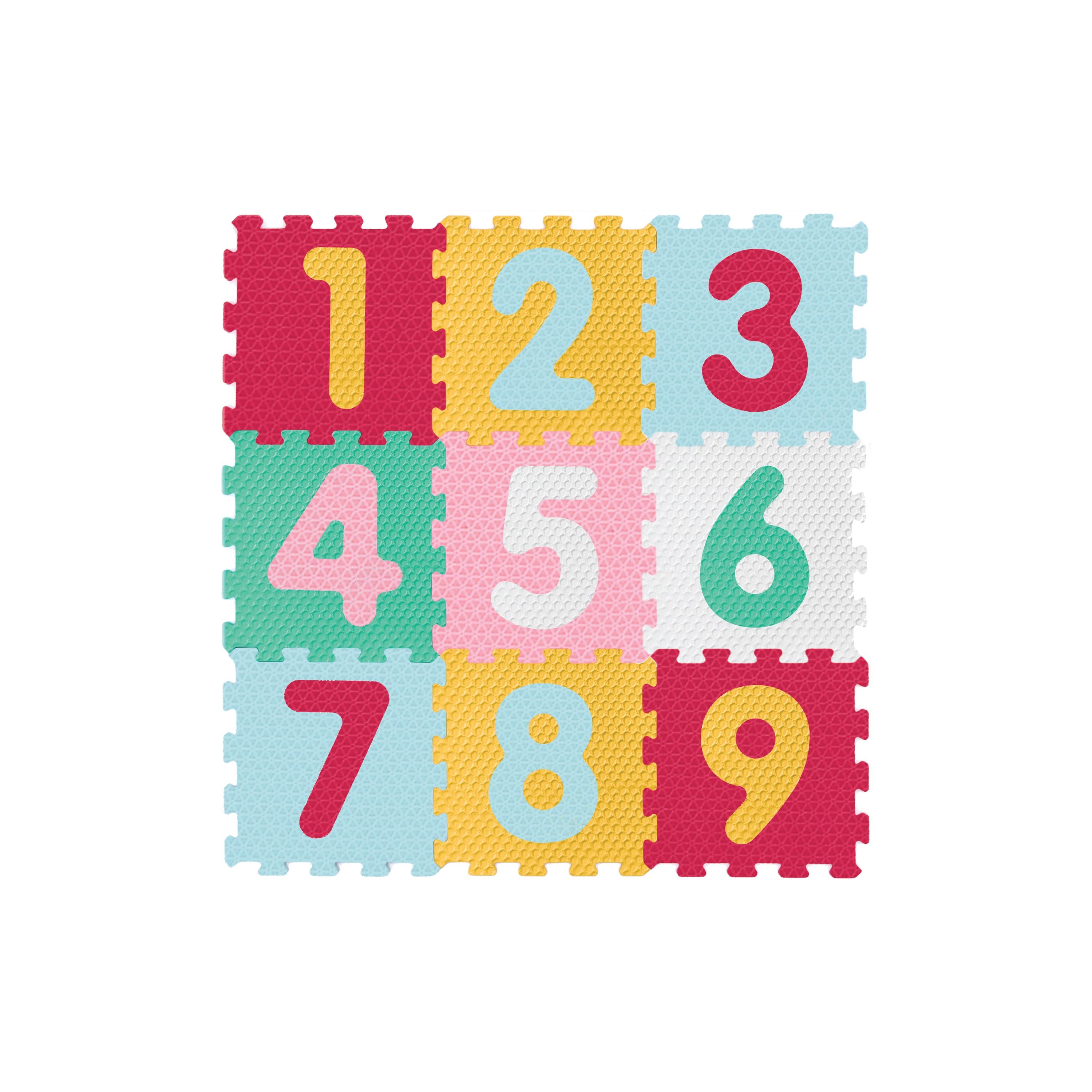 Sunta 9-Piece Mix Textured Numbers Puzzle Baby Mat - 96 x 96 cm-baby-infantactivity-playpensandplaymats-image-1