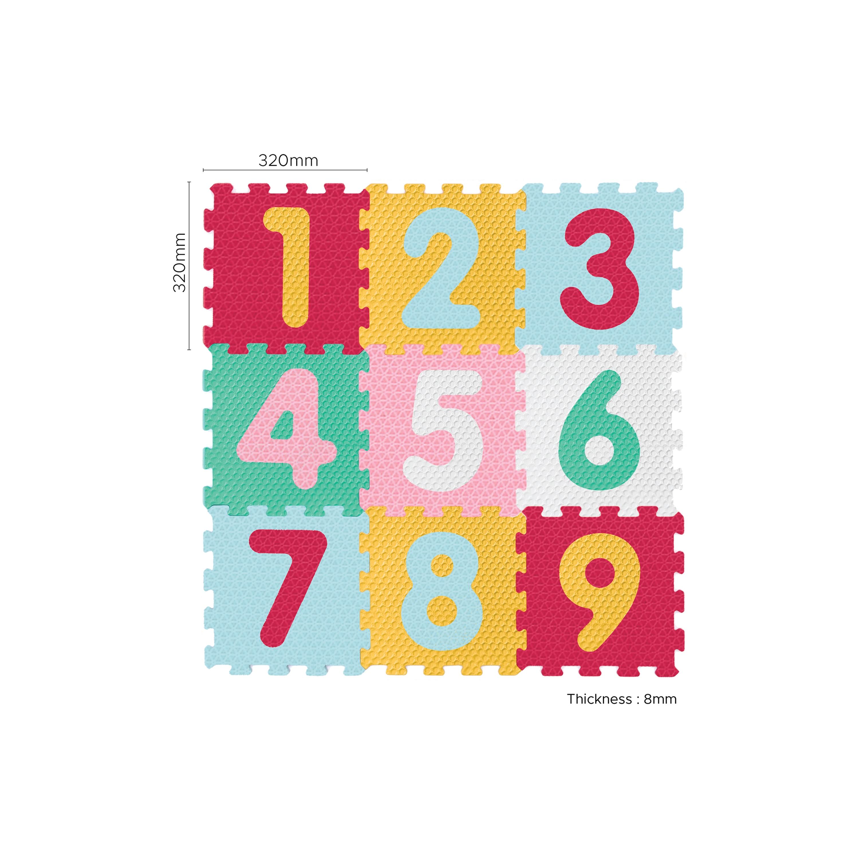 Sunta 9-Piece Mix Textured Numbers Puzzle Baby Mat - 96 x 96 cm-baby-infantactivity-playpensandplaymats-image-2