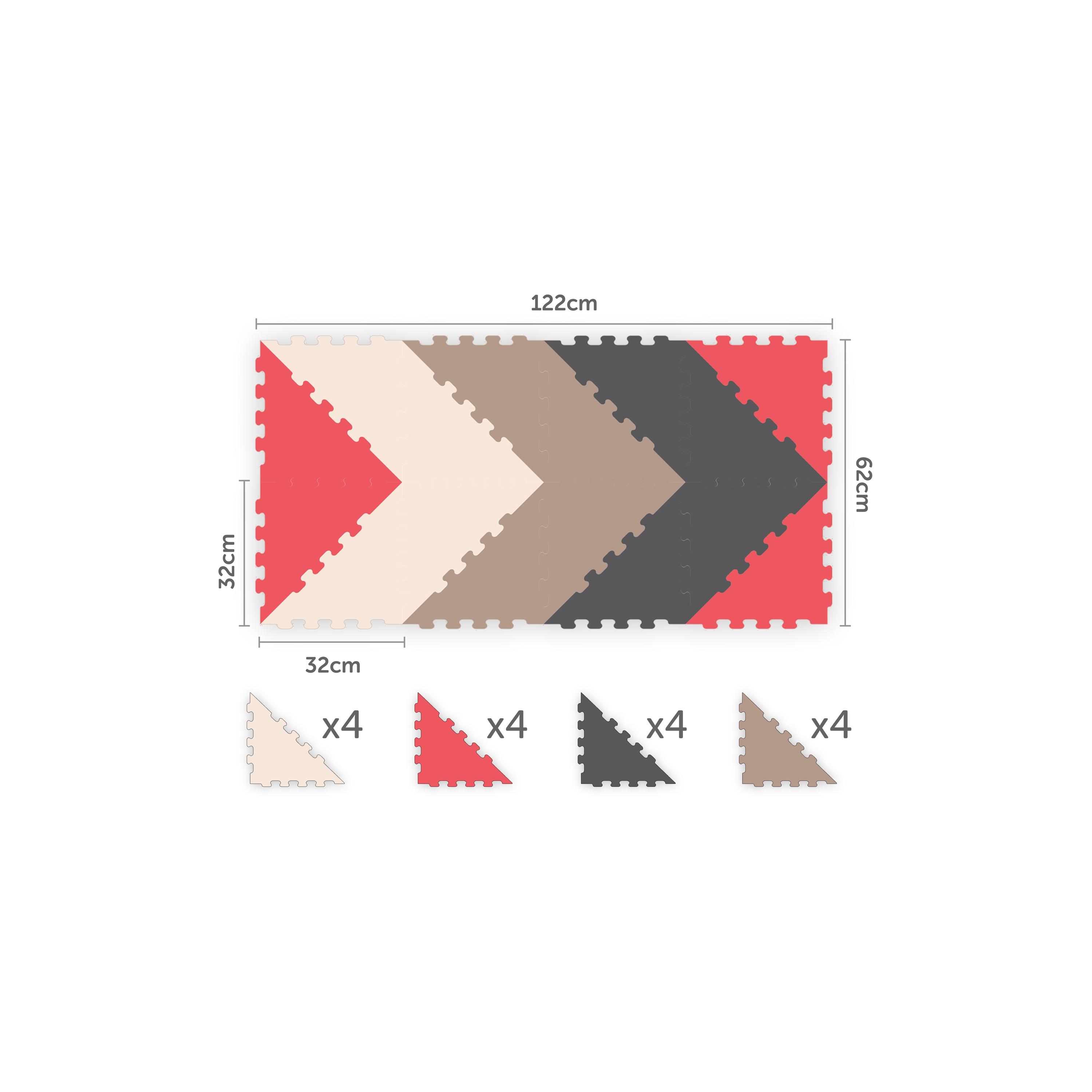 سجادة ألغاز أرضية مثلثة 16 قطعة 4 ألوان من سونتا - 122 × 62 سم-baby-infantactivity-playpensandplaymats-image-2