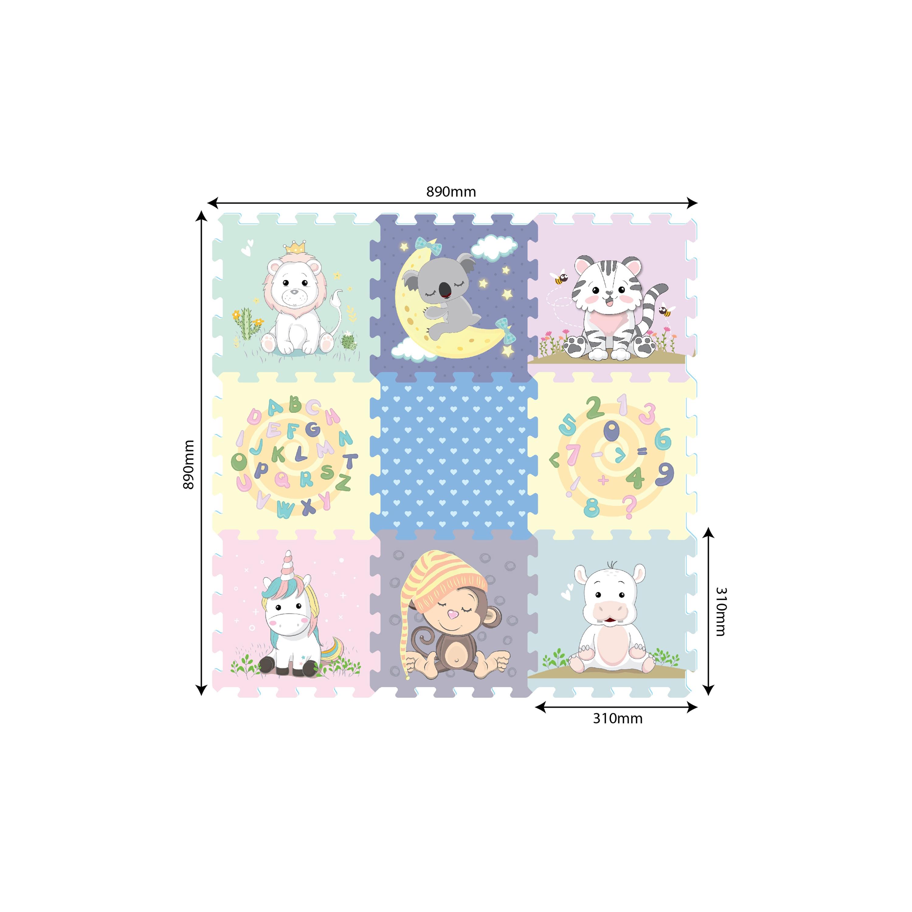 سجادة ألغاز الحيوانات اللطيفة 9 قطع من سونتا - 89 × 89 سم-baby-infantactivity-playpensandplaymats-image-3