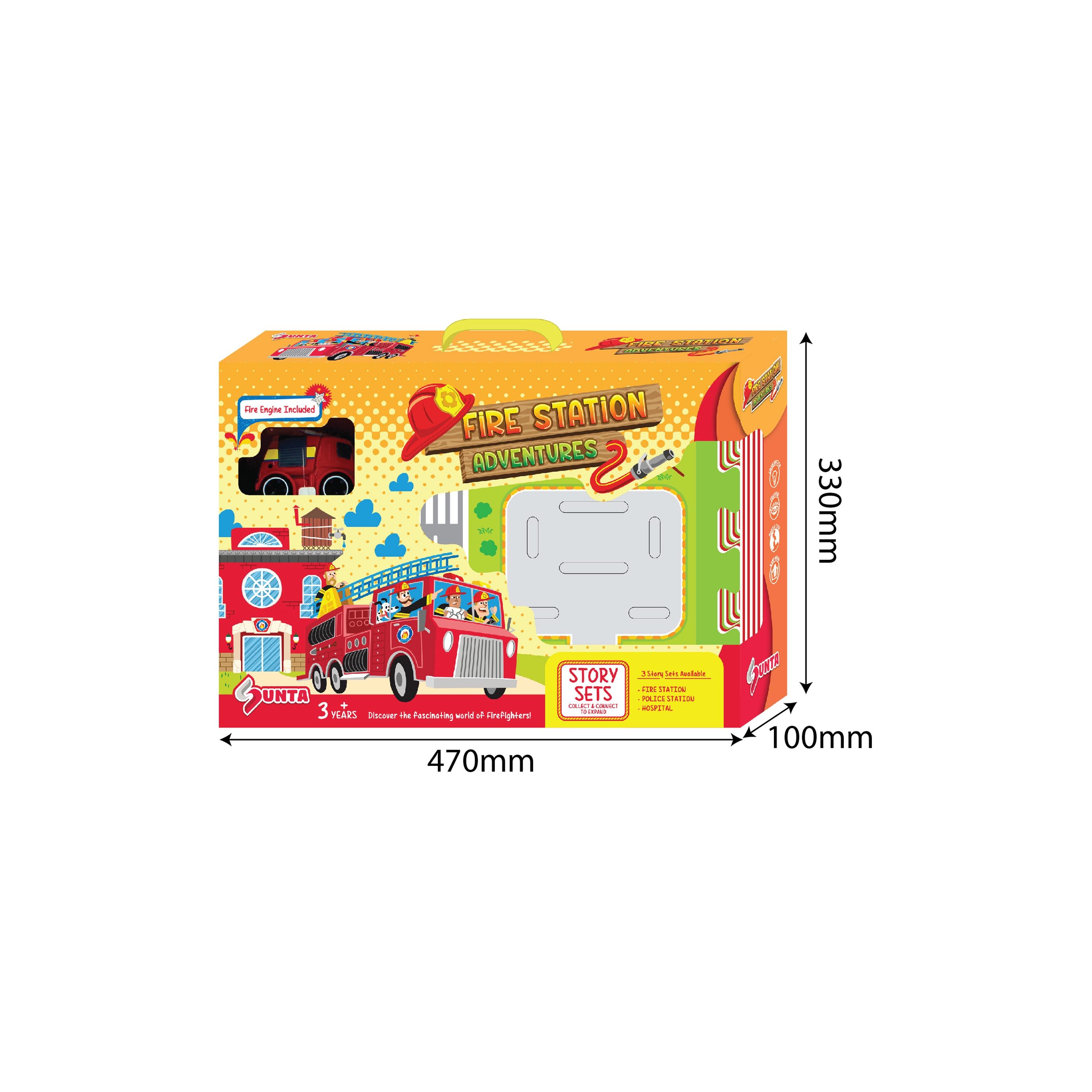 Sunta Fire Station Adventures with Fire Engine Puzzle Mat - 62 x 62 x 18.5 cm-baby-infantactivity-playpensandplaymats-image-4