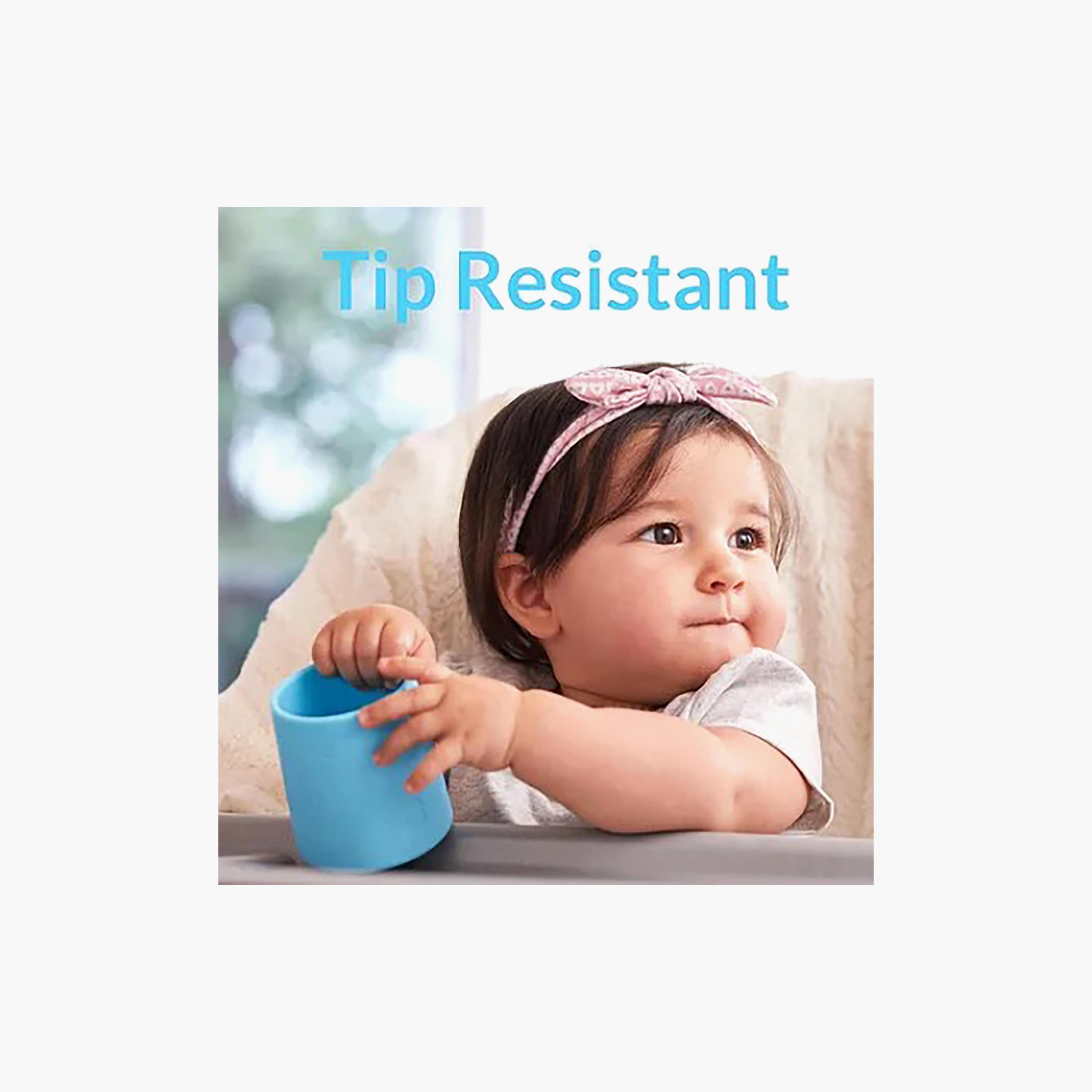 كوب تدريب، قطعتين، خالي من مادة BPA، سيليكون من بوب يام - 150 مل - أزرق سماوي وبرتقالي-baby-feeding-mealtimeessentials-image-3