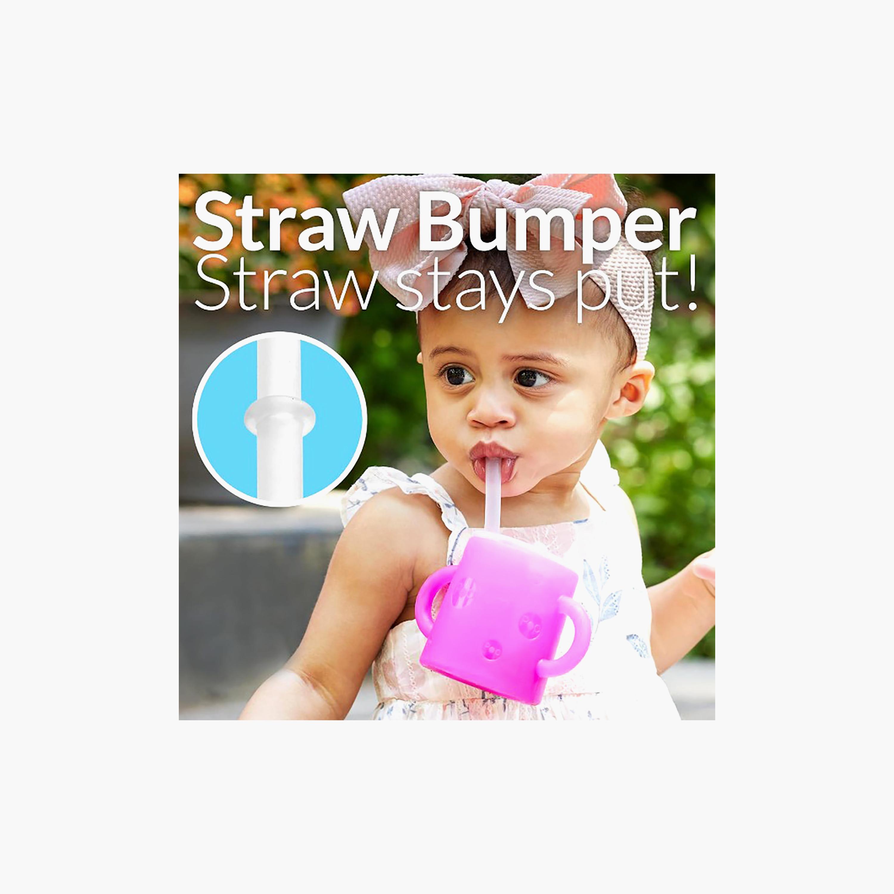 كوب تدريب من السيليكون، قطعتين، مع ماصة وغطاء من بوب يام - 150 مل - أزرق وبرتقالي-baby-feeding-mealtimeessentials-image-4