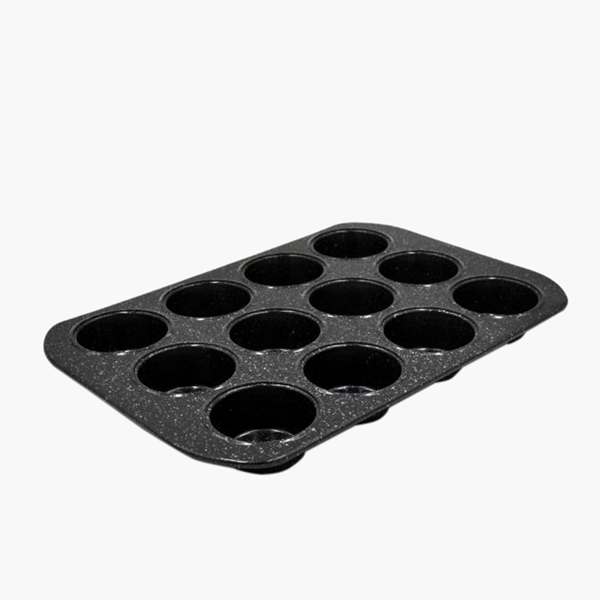 Granite 12-Cup Non-Stick Deep Muffin Tray-household-kitchen-bakeware-bakingpansandmoulds-image-1