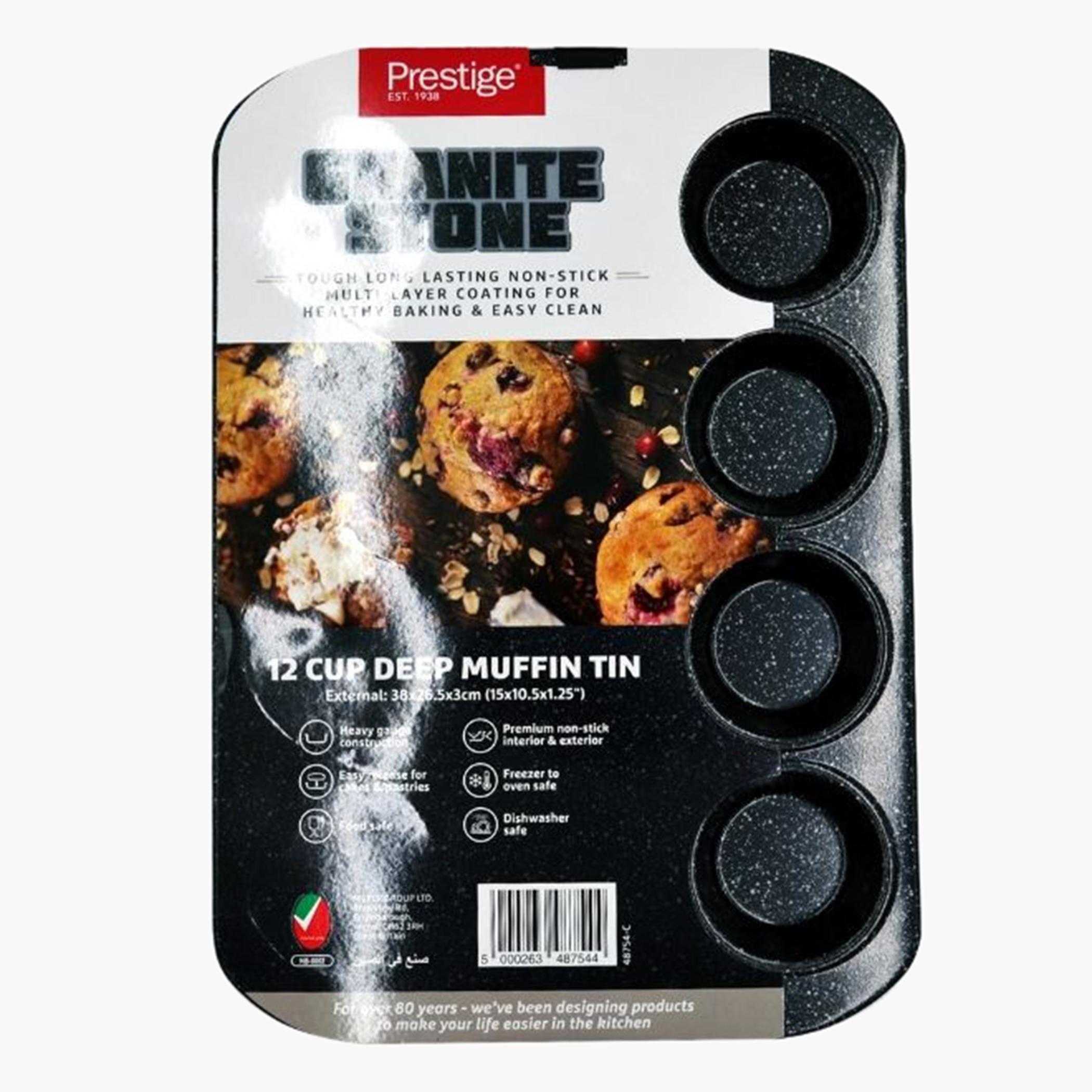 Granite 12-Cup Non-Stick Deep Muffin Tray-household-kitchen-bakeware-bakingpansandmoulds-image-8