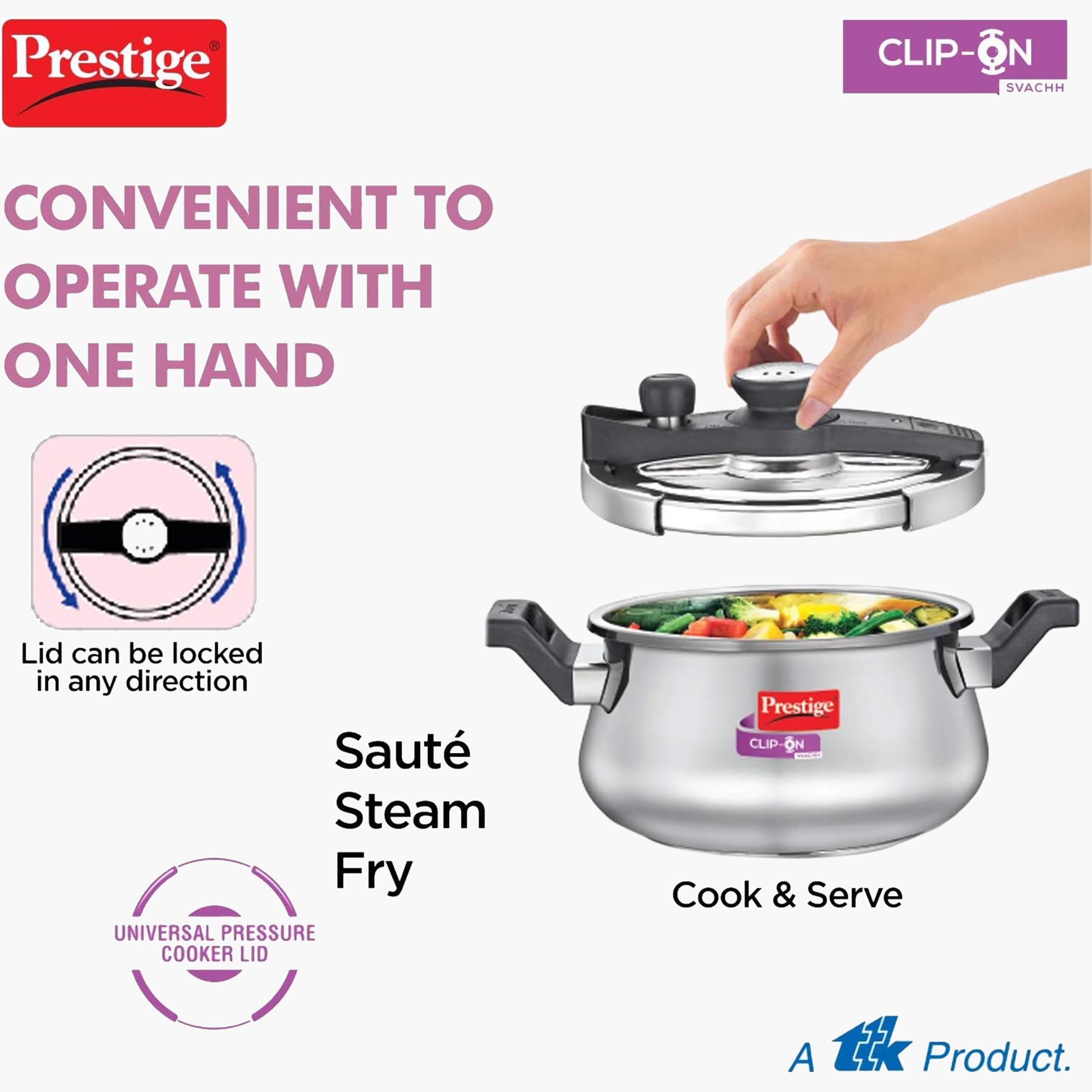 Svachh Stainless Steel Clip-On Pressure Handi - 5 L-household-kitchen-cookware-potsandpans-image-3