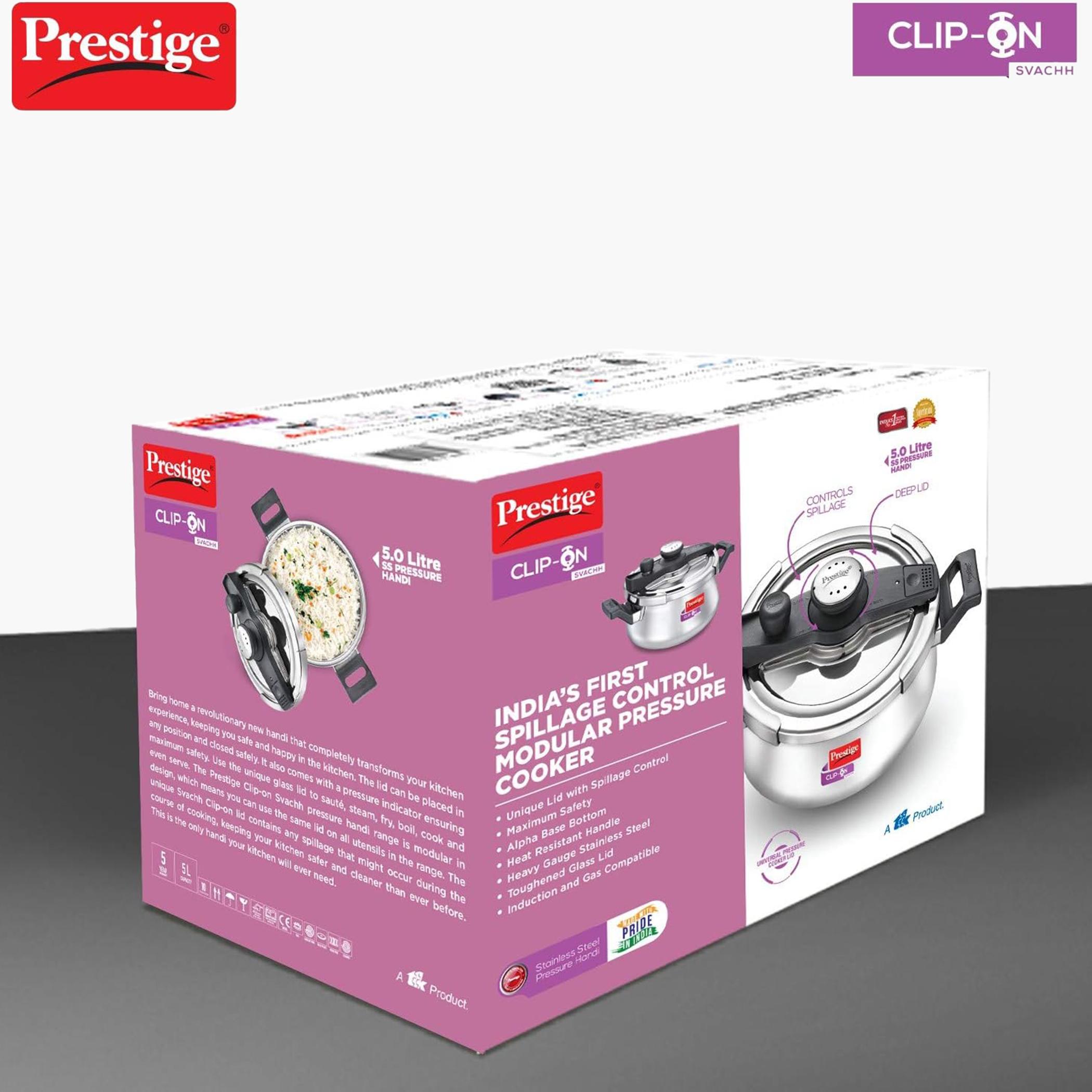 Svachh Stainless Steel Clip-On Pressure Handi - 5 L-household-kitchen-cookware-potsandpans-image-4