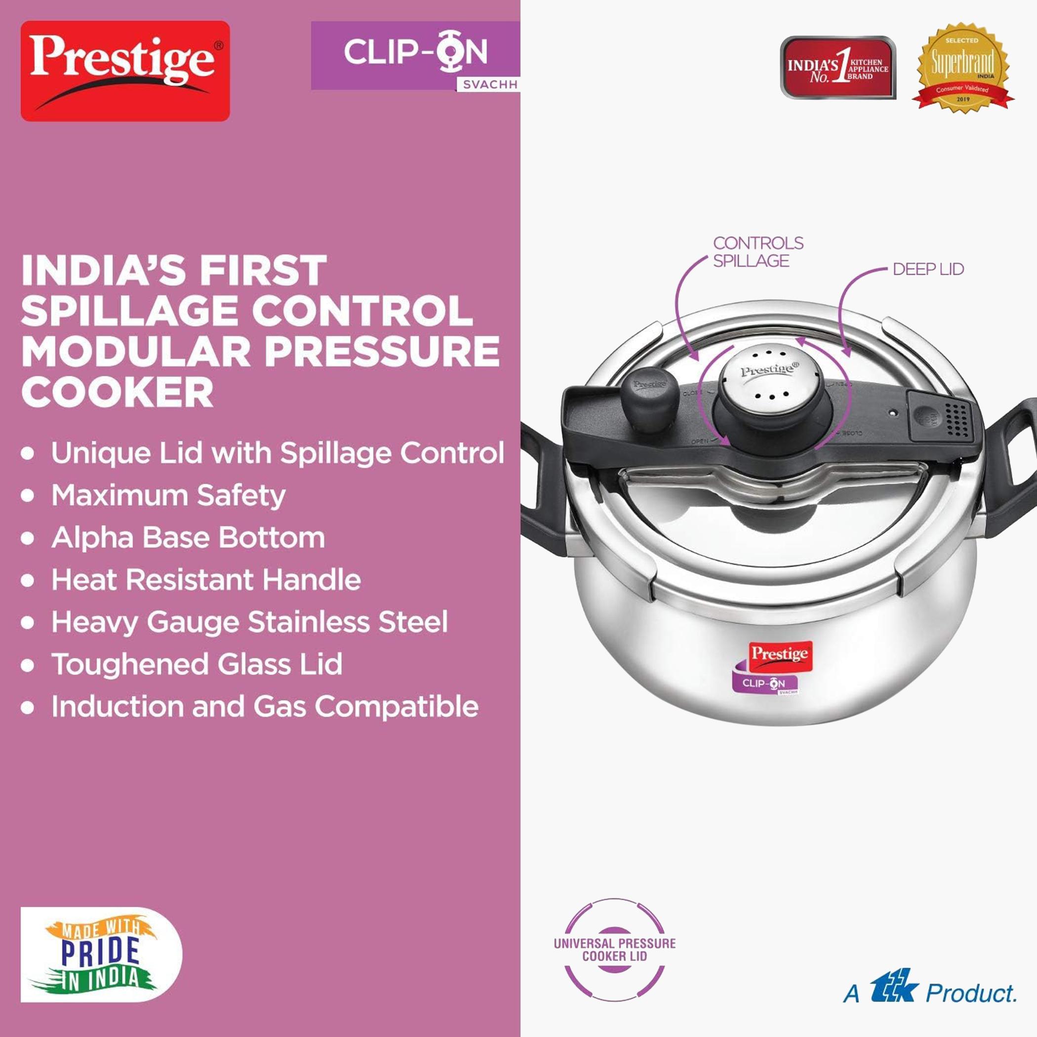 Svachh Stainless Steel Clip-On Pressure Handi - 5 L-household-kitchen-cookware-potsandpans-image-6