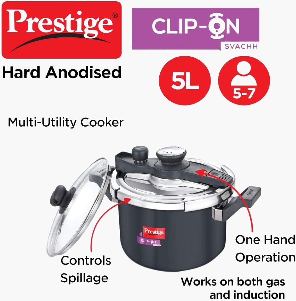 قدر ضغط من الألومنيوم المؤكسد الصلب بغطاء بقفل سفاتش من برستيج - 5 لتر-household-kitchen-cookware-potsandpans-image-7