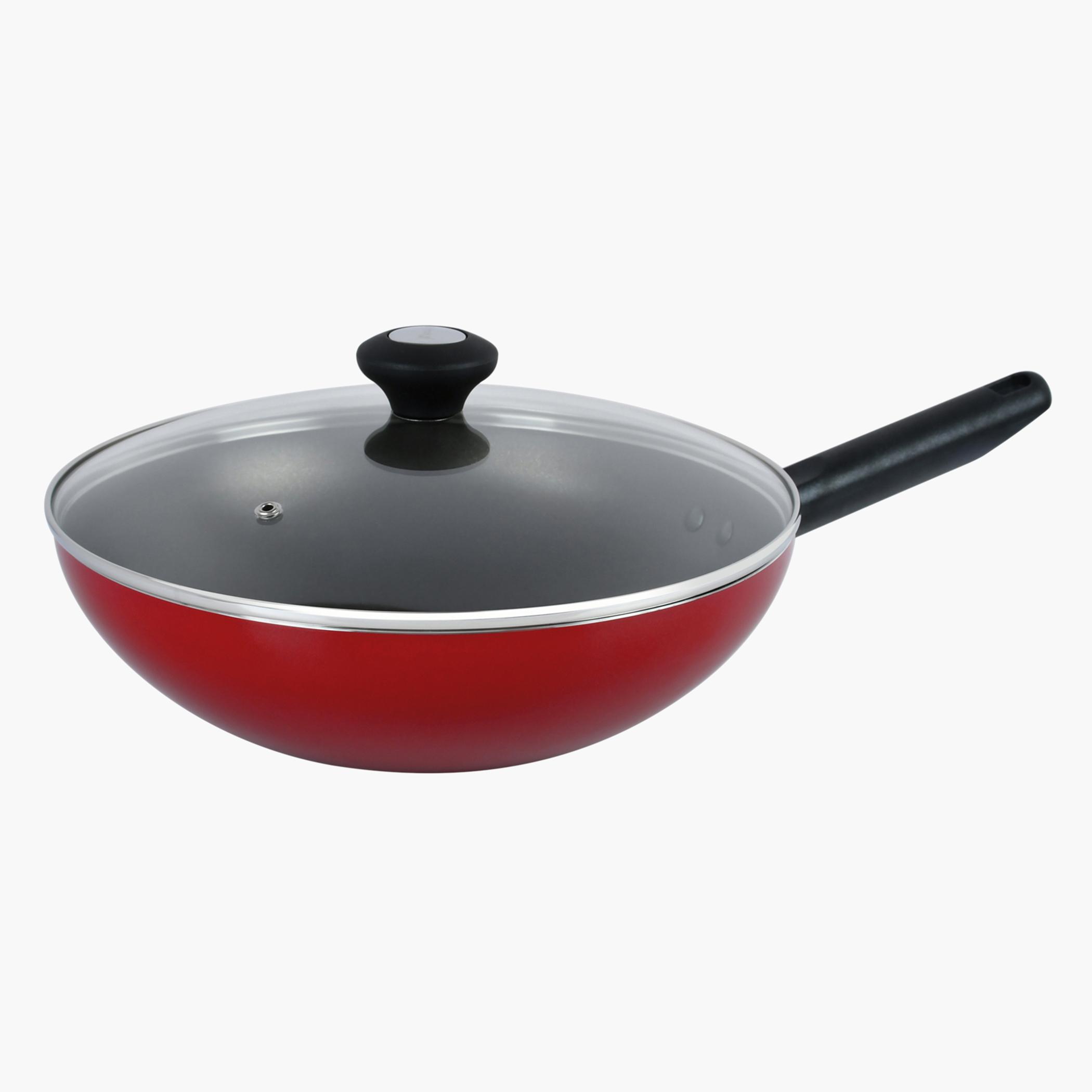 مقلاة ووك ألومنيوم بغطاء - كلاسيك من بريستيج - 28 سم-household-kitchen-cookware-potsandpans-image-1