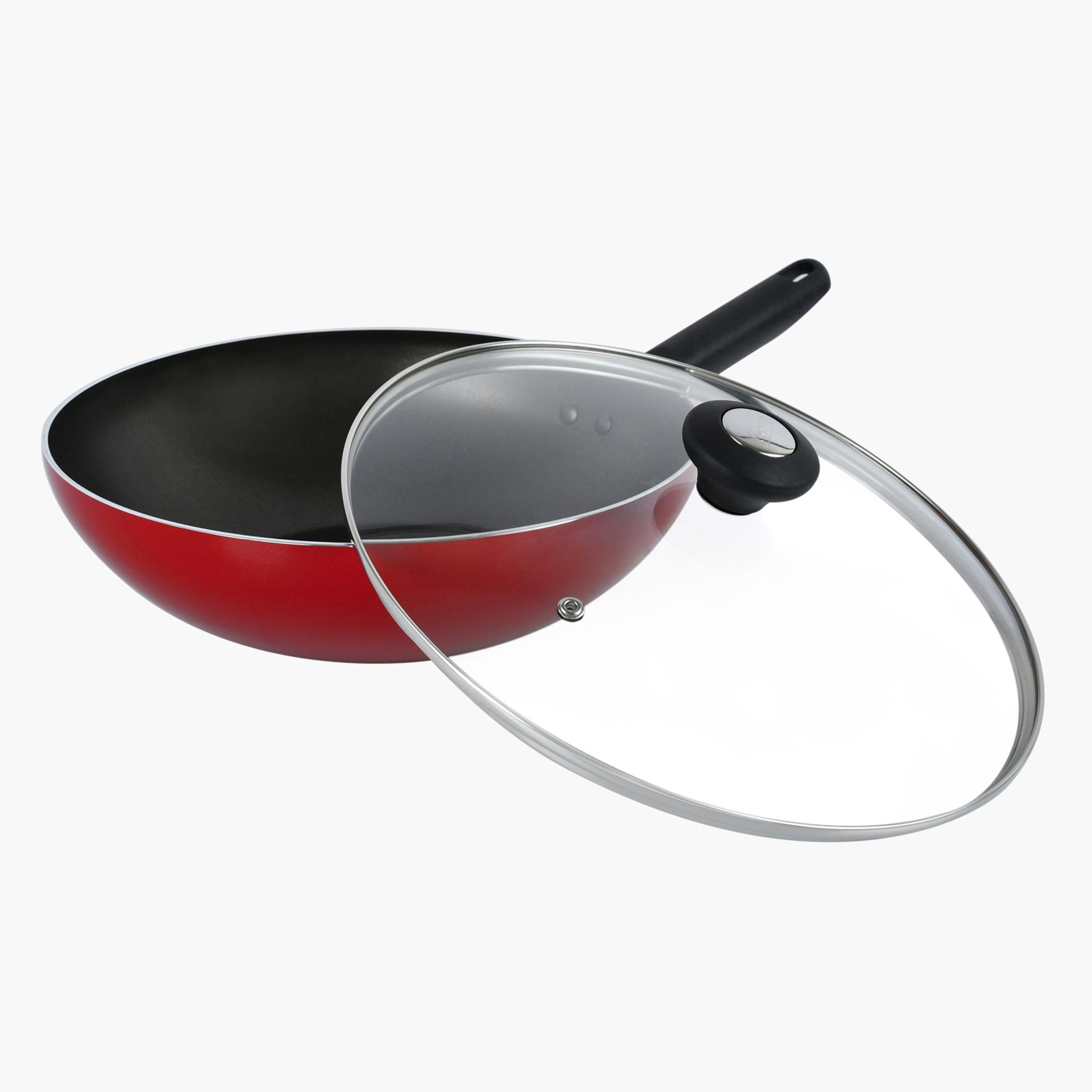 مقلاة ووك ألومنيوم بغطاء - كلاسيك من بريستيج - 28 سم-household-kitchen-cookware-potsandpans-image-2