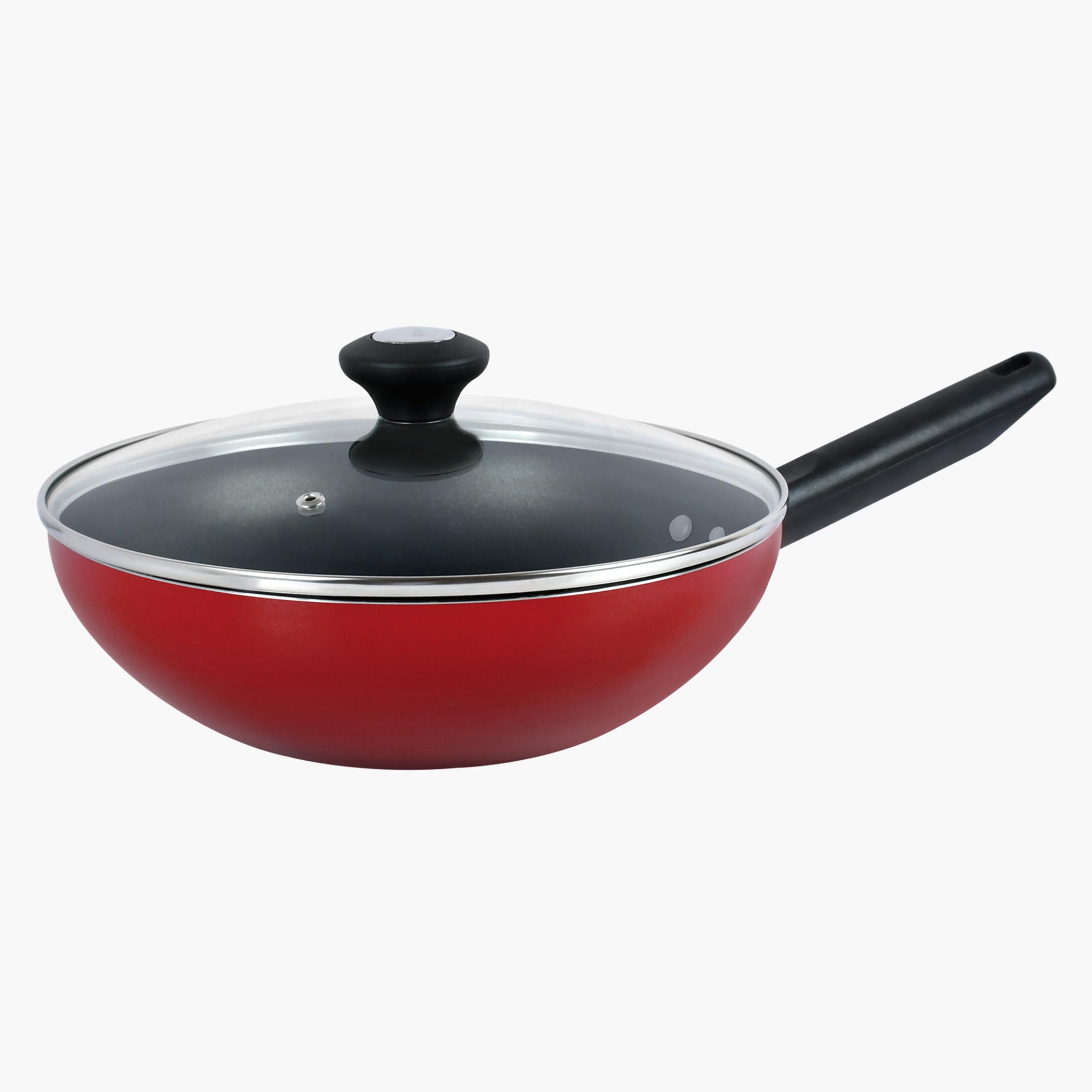مقلاة ووك ألومنيوم بغطاء - كلاسيك من بريستيج - 30 سم-household-kitchen-cookware-potsandpans-image-1
