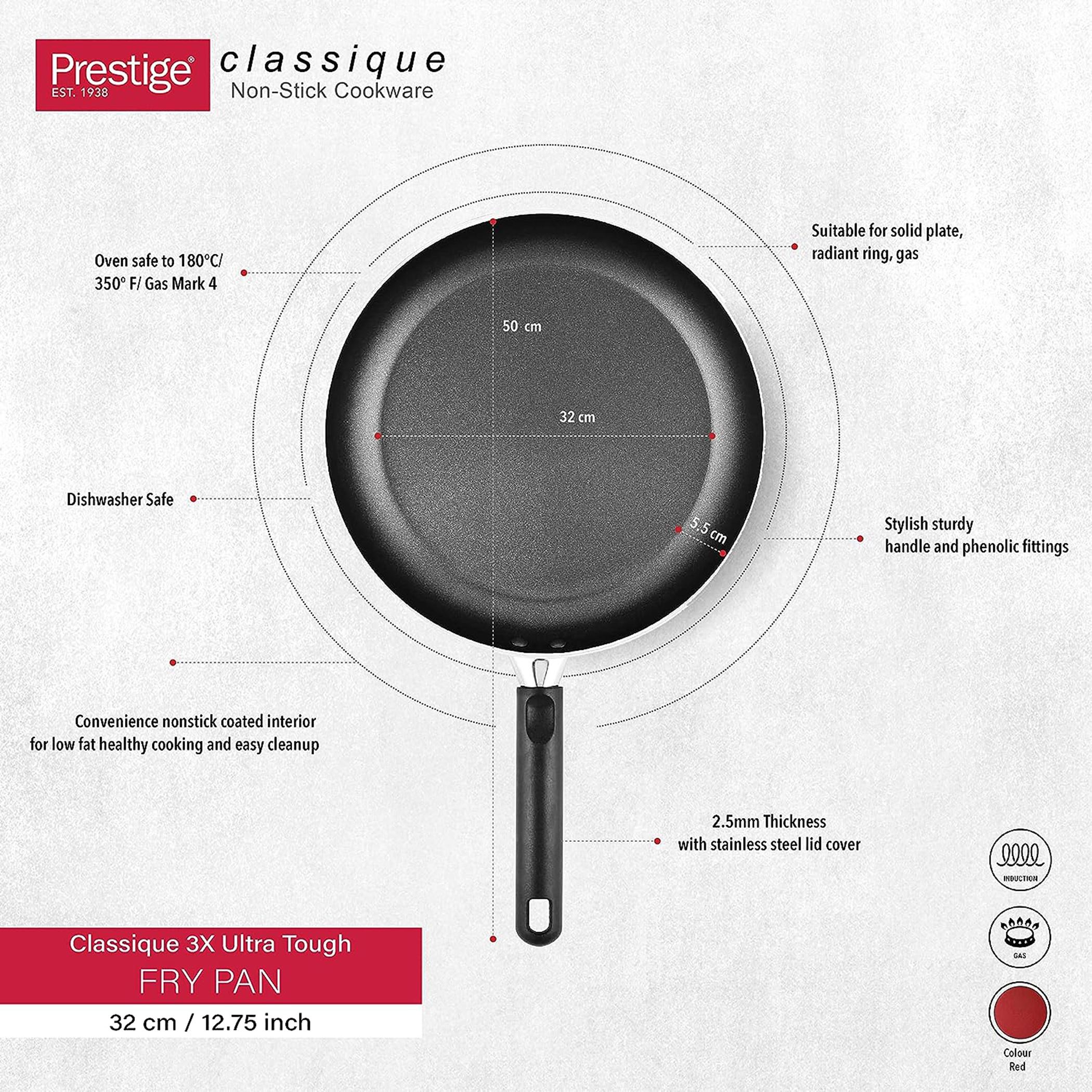 مقلاة الومنيوم كلاسيك من بريستيج - 32 سم-household-kitchen-cookware-potsandpans-image-2