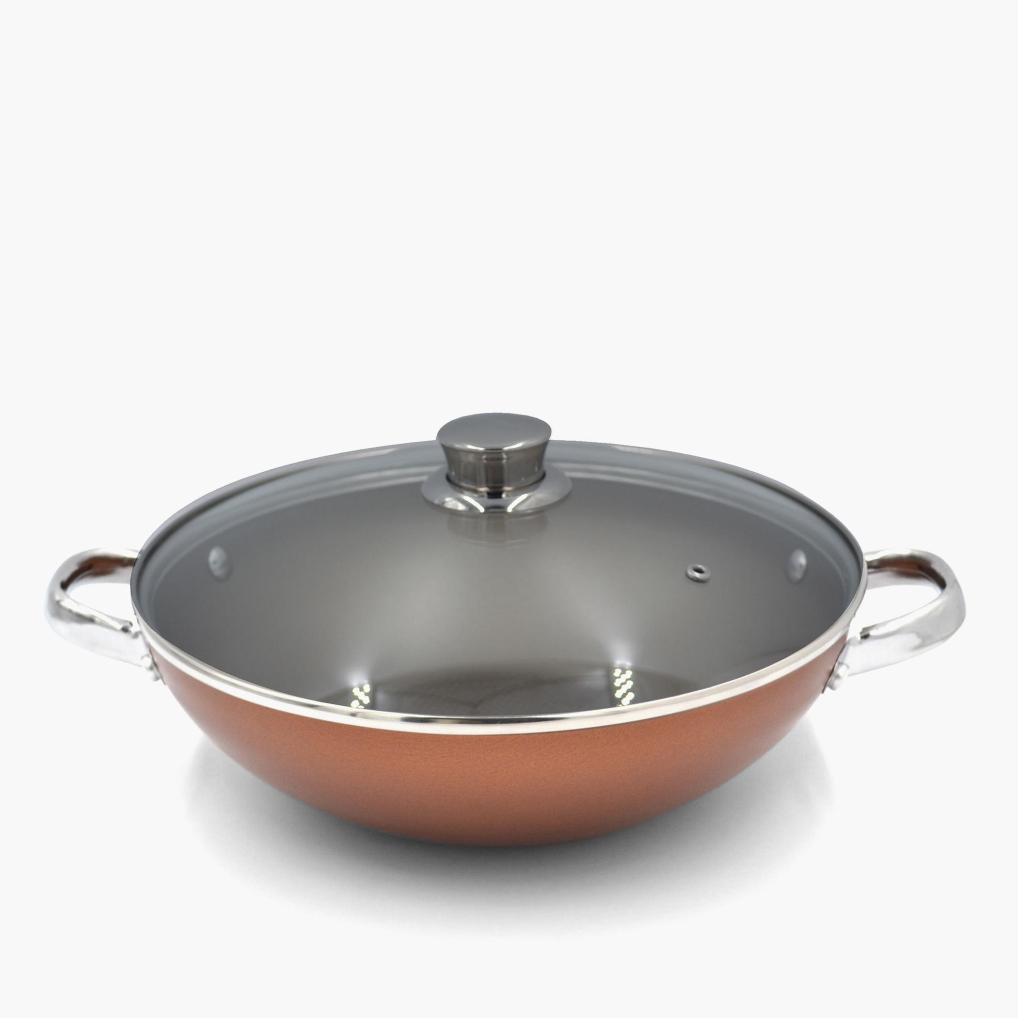 Ultra Non-Stick Kadai with Glass Lid and Pan Holder - 28 cms-household-kitchen-cookware-potsandpans-image-1