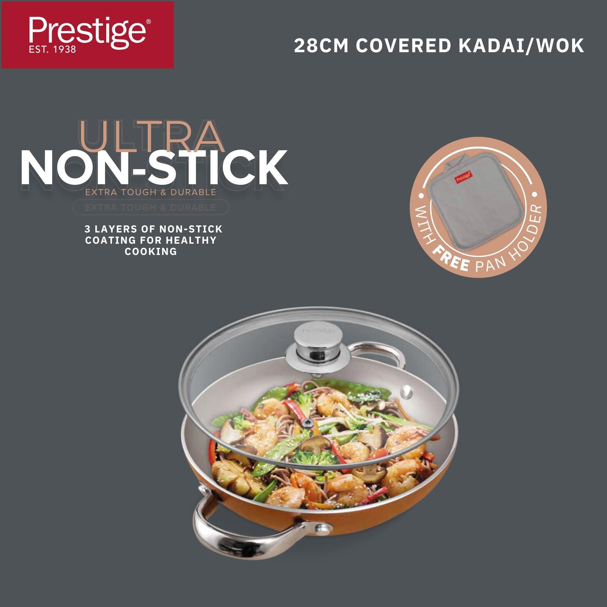 Ultra Non-Stick Kadai with Glass Lid and Pan Holder - 28 cms-household-kitchen-cookware-potsandpans-image-7
