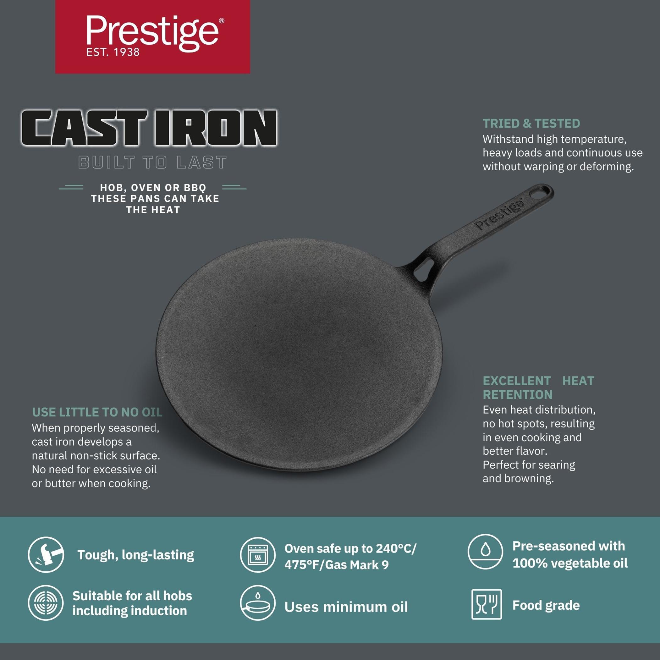 Cast Iron Curved Tawa - 28 cms-household-kitchen-cookware-potsandpans-image-3