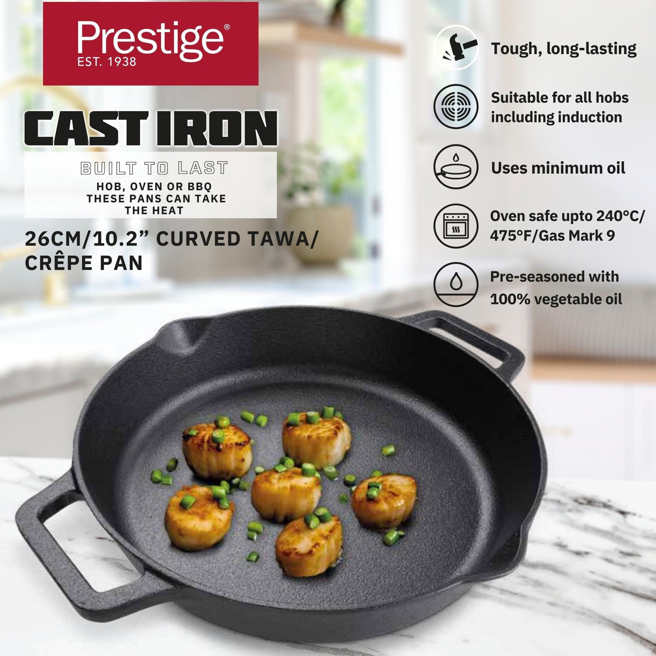 مقلاة من حديد الزهر بمقبض مزدوج من برستيج - 24 سم-household-kitchen-cookware-potsandpans-image-2