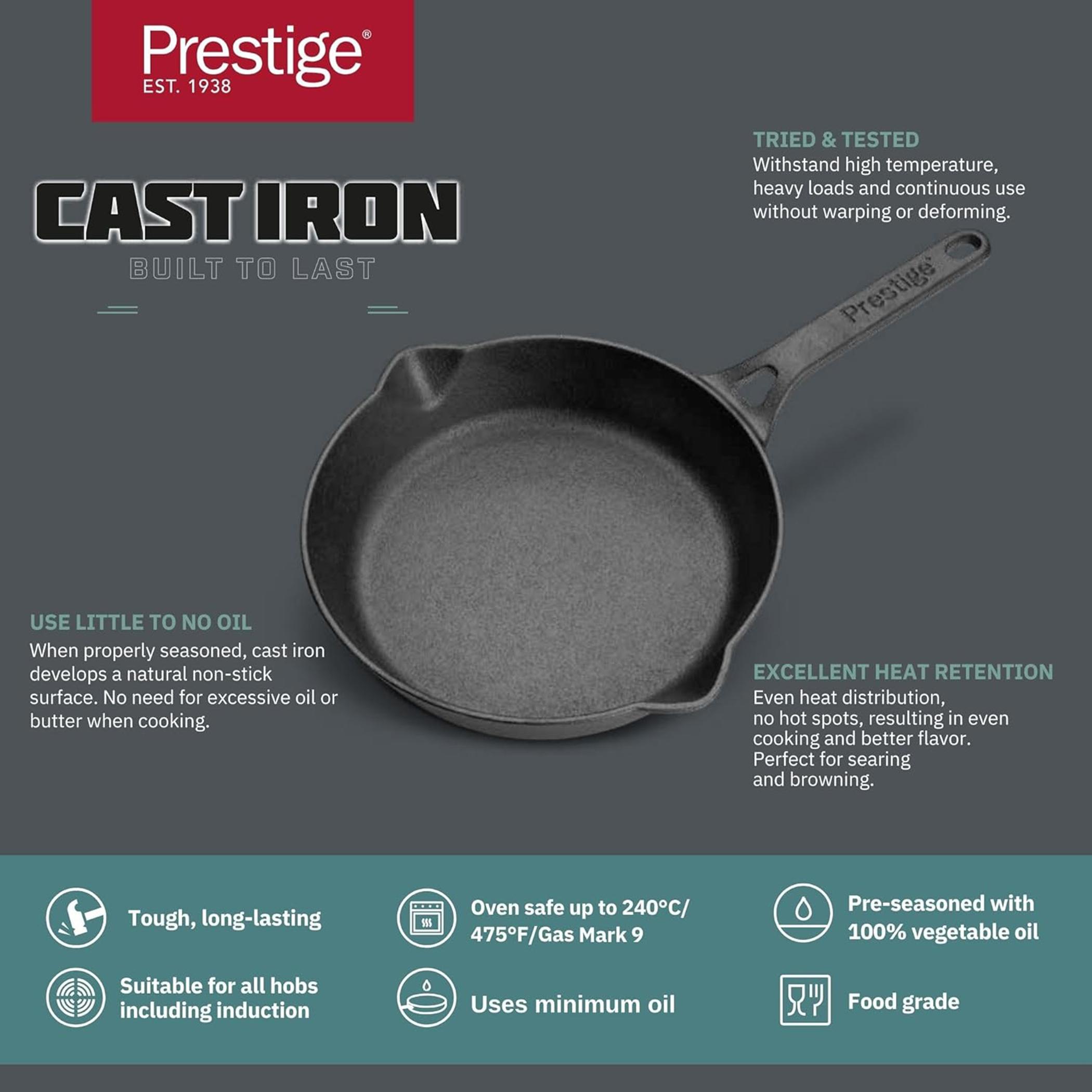 مقلاة من حديد الزهر من برستيج - 20 سم-household-kitchen-cookware-potsandpans-image-2