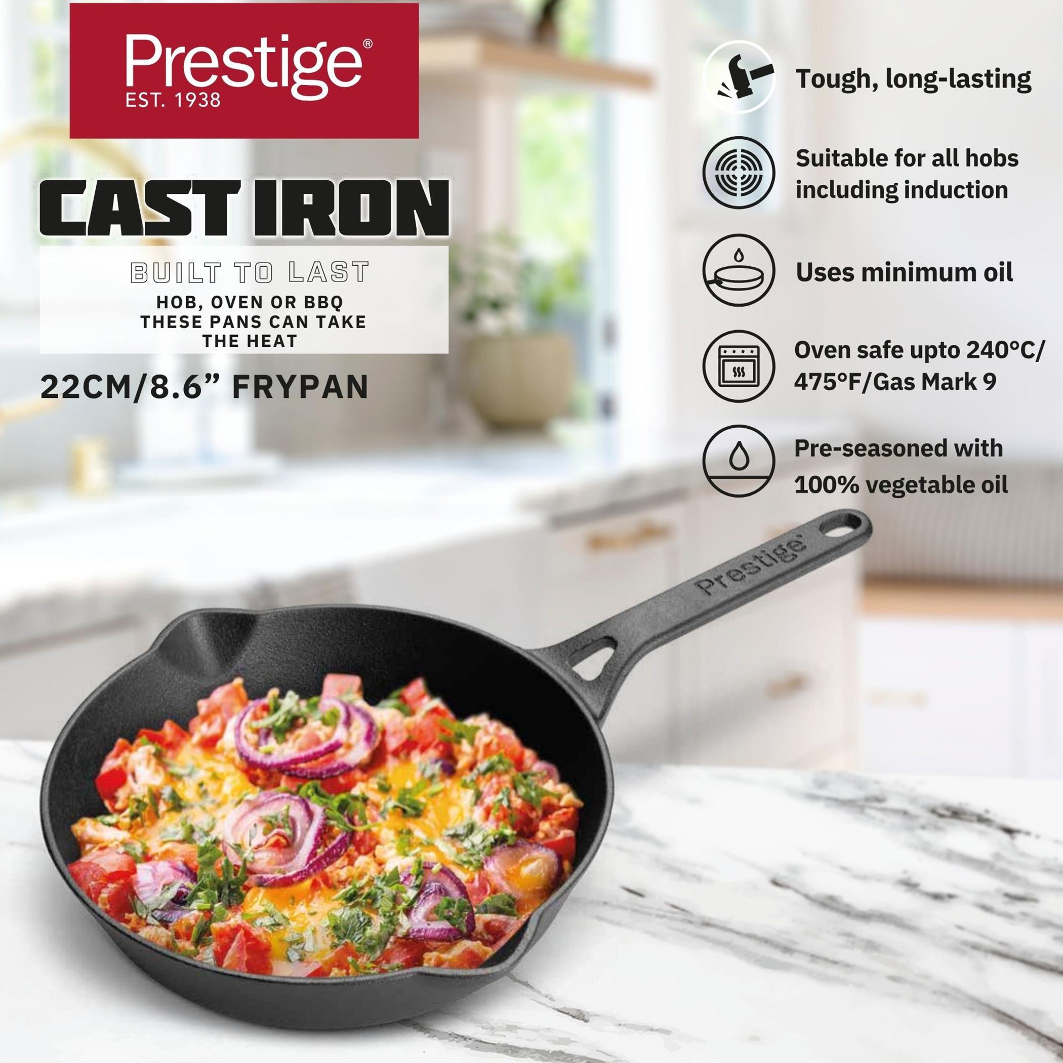 مقلاة من حديد الزهر من برستيج - 22 سم-household-kitchen-cookware-potsandpans-image-2