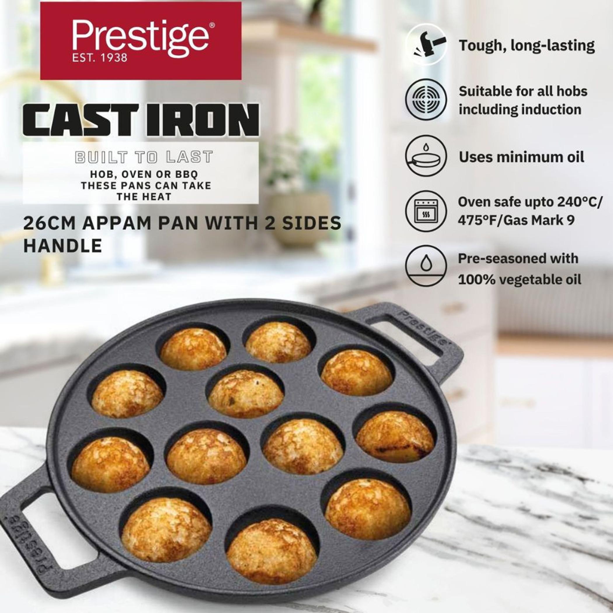 مقلاة أبام من الحديد الزهر بمقابض وغطاء زجاجي من برستيج- 26 سم-household-kitchen-cookware-potsandpans-image-3