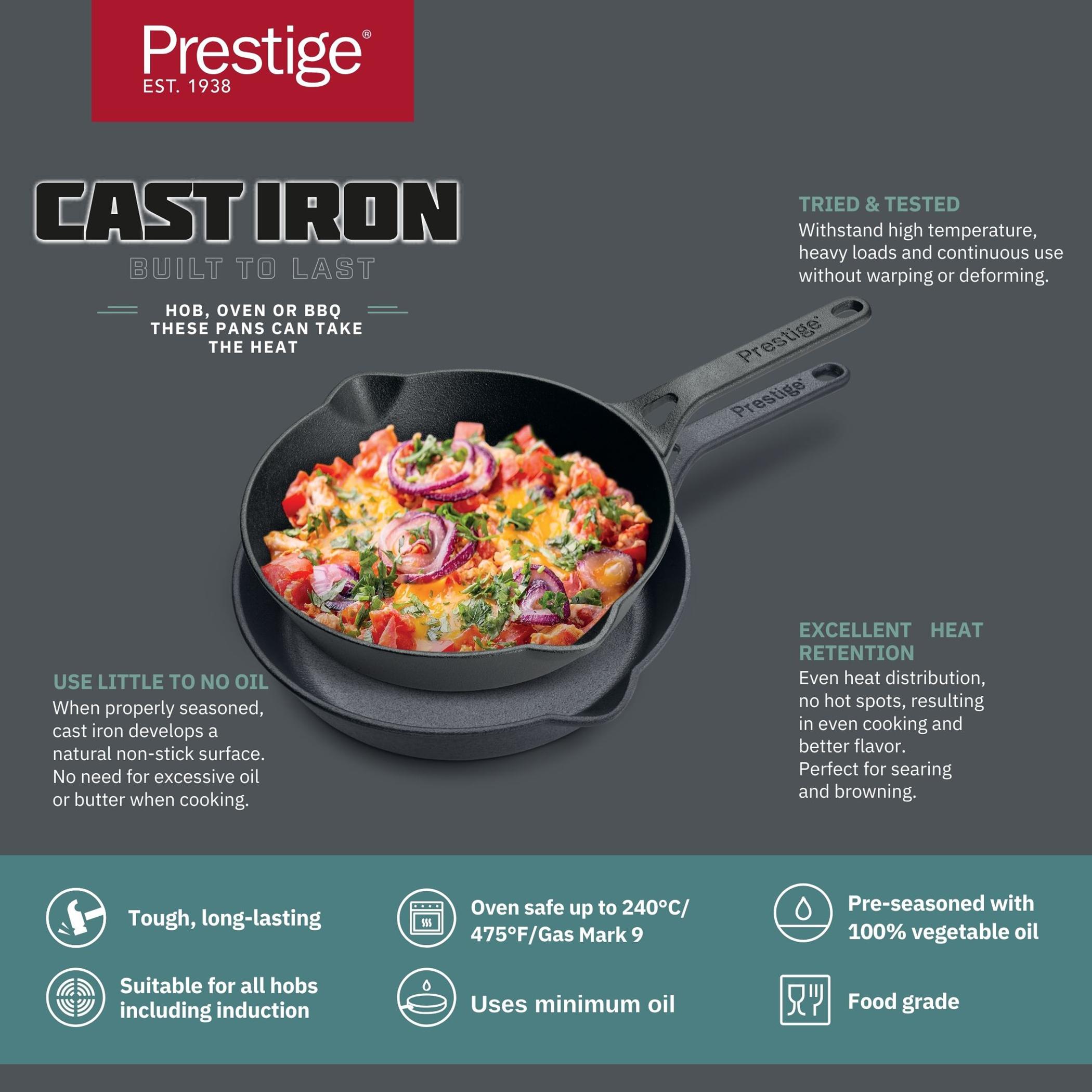 Cast Iron 2-Piece Fry Pan Set-household-kitchen-cookware-cookwareandsets-image-2
