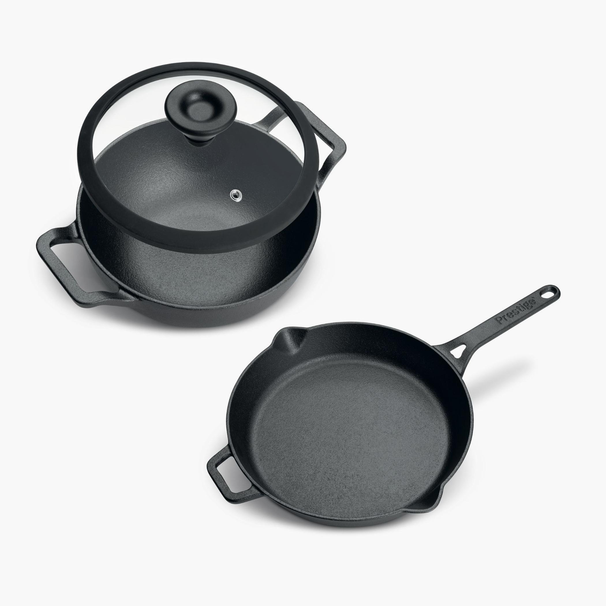 Cast Iron Kadai with Lid and Fry Pan-household-kitchen-cookware-cookwareandsets-image-2