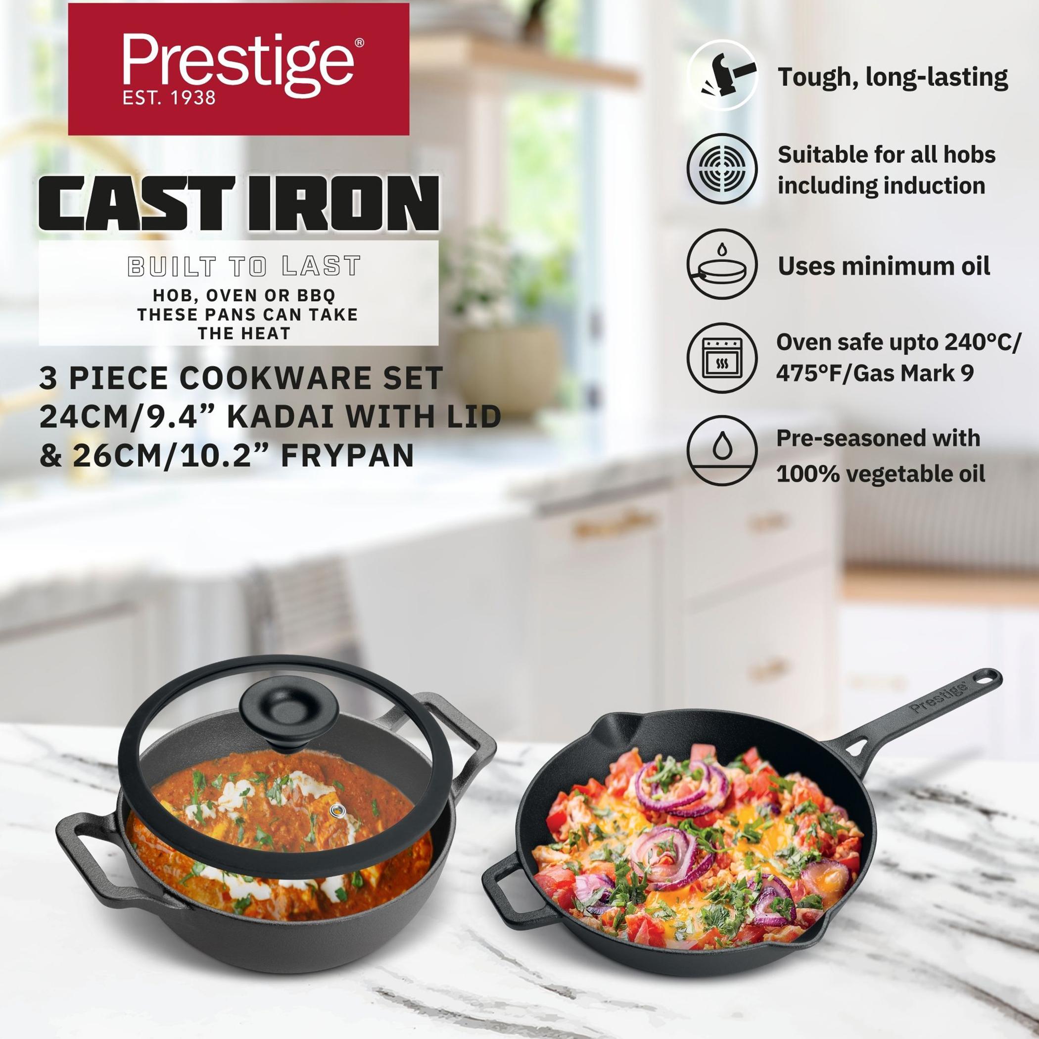 Cast Iron Kadai with Lid and Fry Pan-household-kitchen-cookware-cookwareandsets-image-4