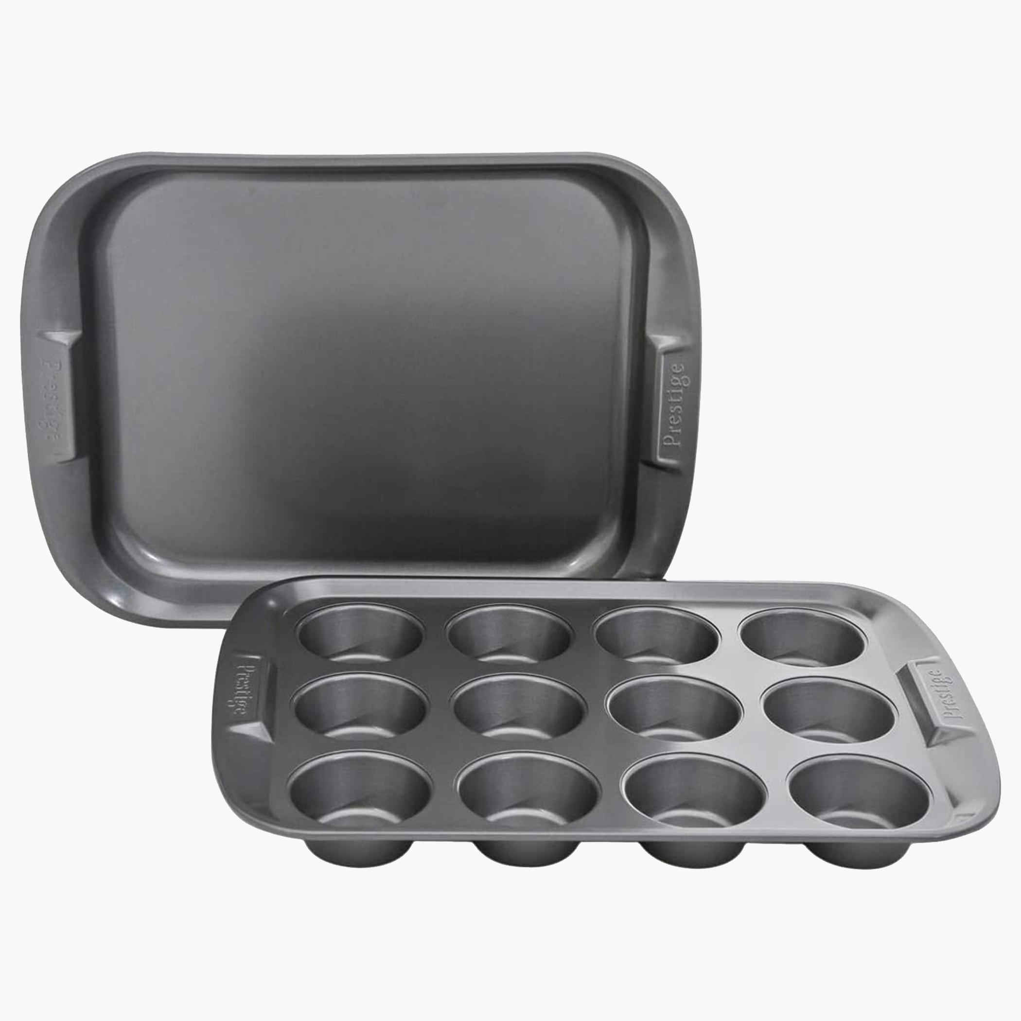 Rectangular 12-Cup Muffin Pan and Oven Tray Set-household-kitchen-bakeware-bakingtoolsandaccessories-image-1