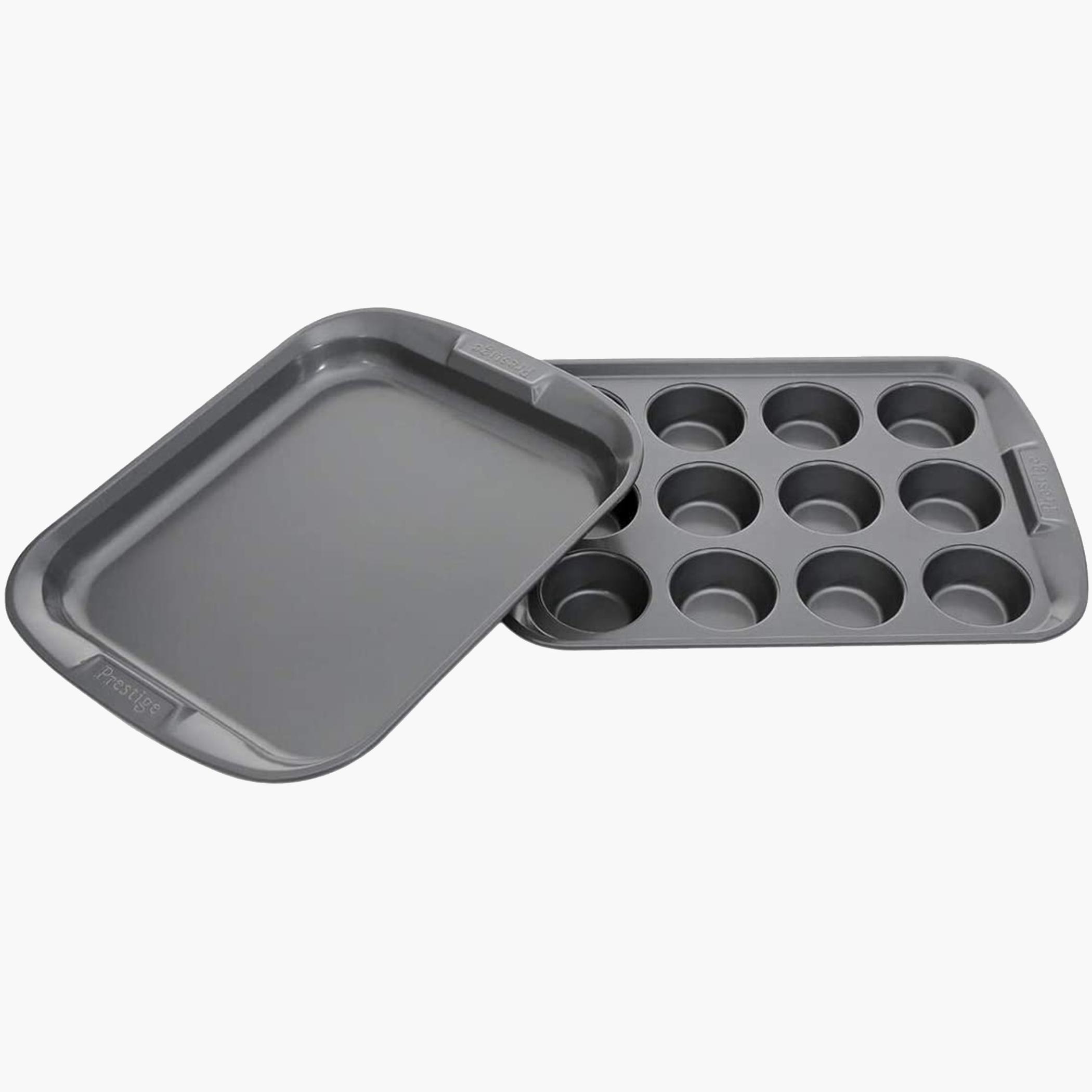 Rectangular 12-Cup Muffin Pan and Oven Tray Set-household-kitchen-bakeware-bakingtoolsandaccessories-image-2