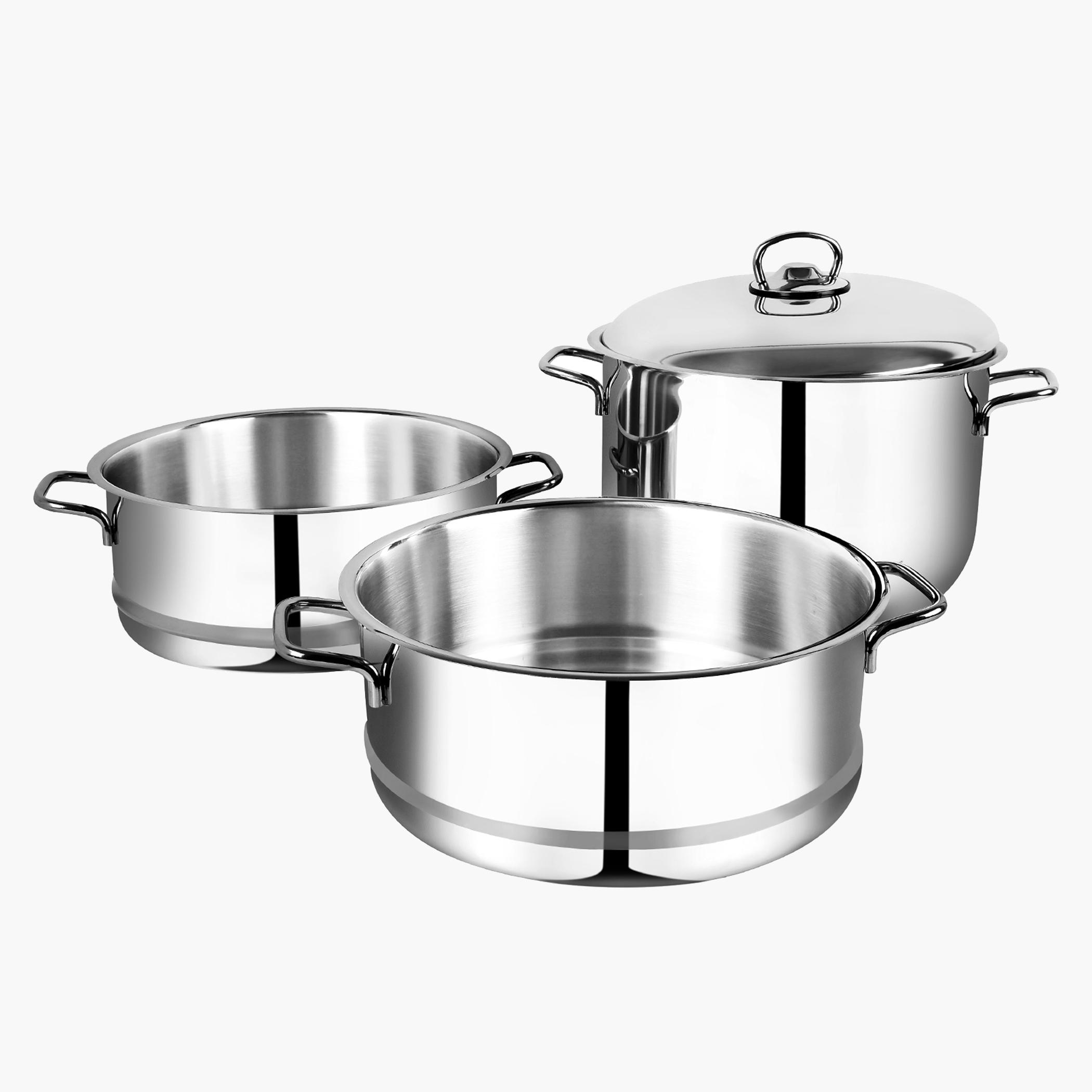 Stainless Steel 3-Piece Steamer - 24 cms-household-kitchen-bakeware-bakingtoolsandaccessories-image-2
