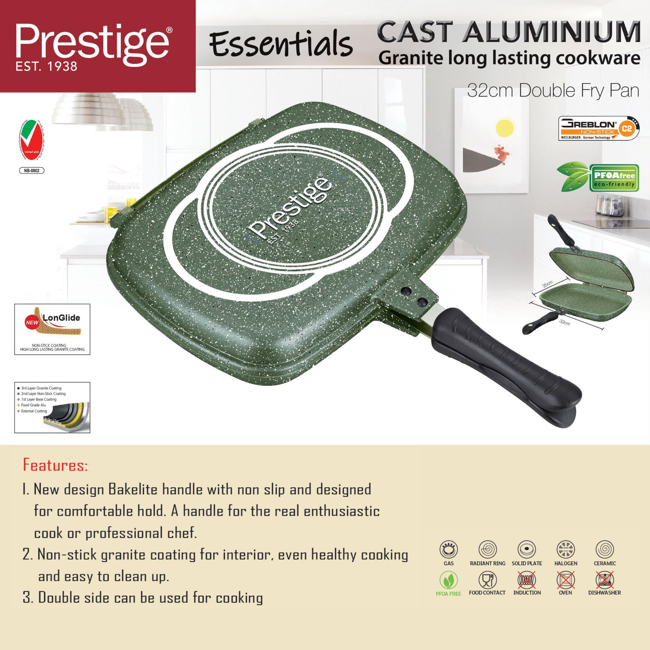 Cast Aluminium Double Fry Pan - 32 cms-household-kitchen-cookware-potsandpans-image-3