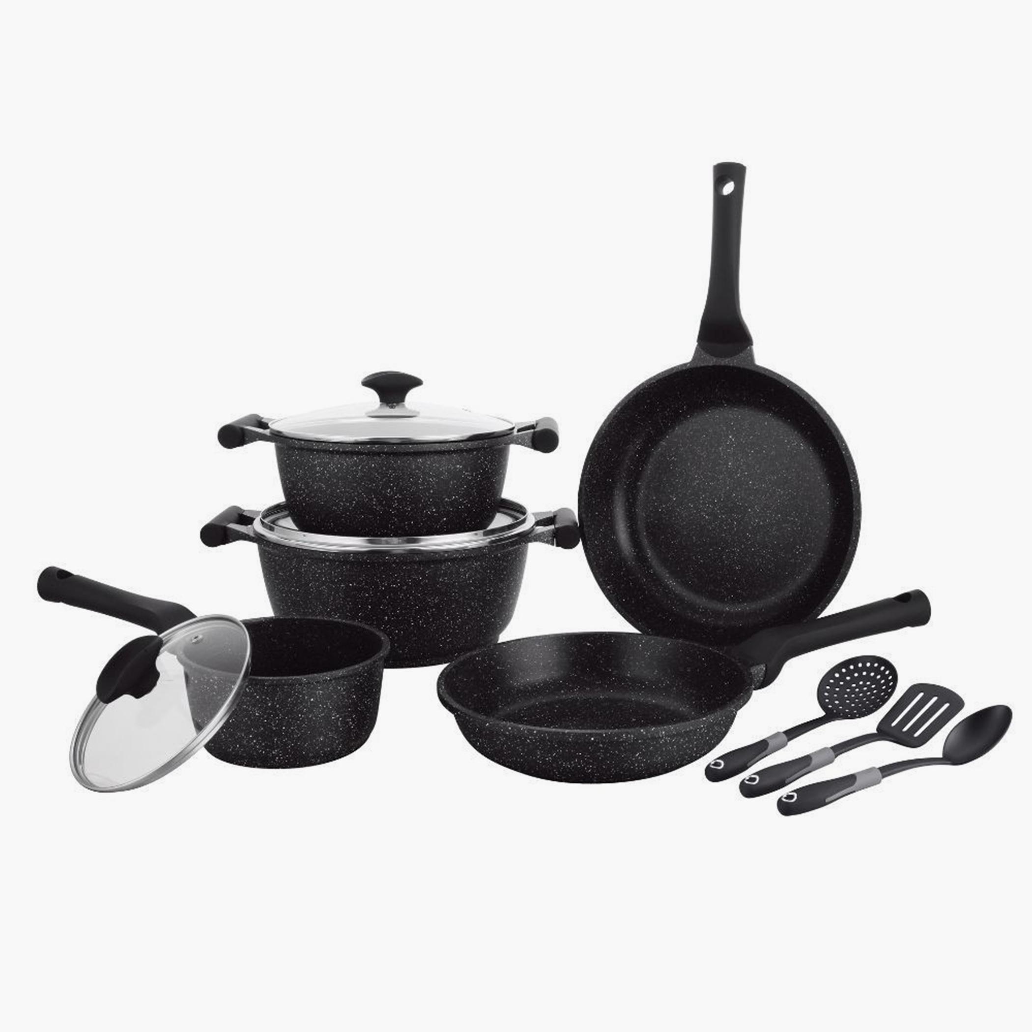 طقم أواني طهي ألمونيوم غير لاصق 11 قطعة إيسينشيالز من بريستيج-household-kitchen-cookware-cookwareandsets-image-1