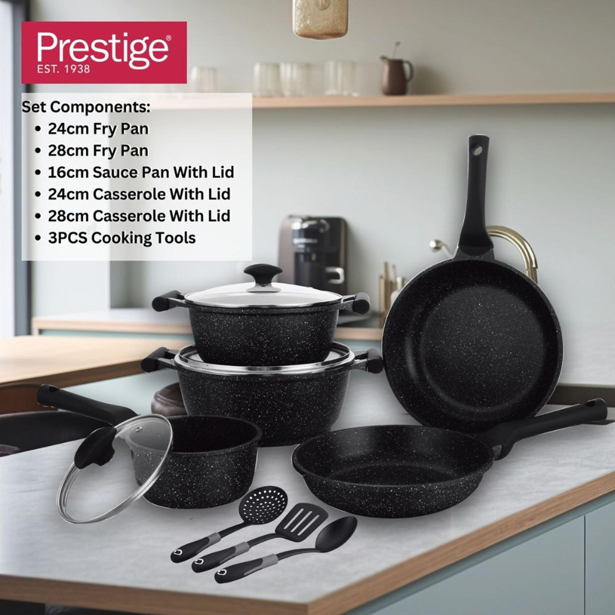 طقم أواني طهي ألمونيوم غير لاصق 11 قطعة إيسينشيالز من بريستيج-household-kitchen-cookware-cookwareandsets-image-2