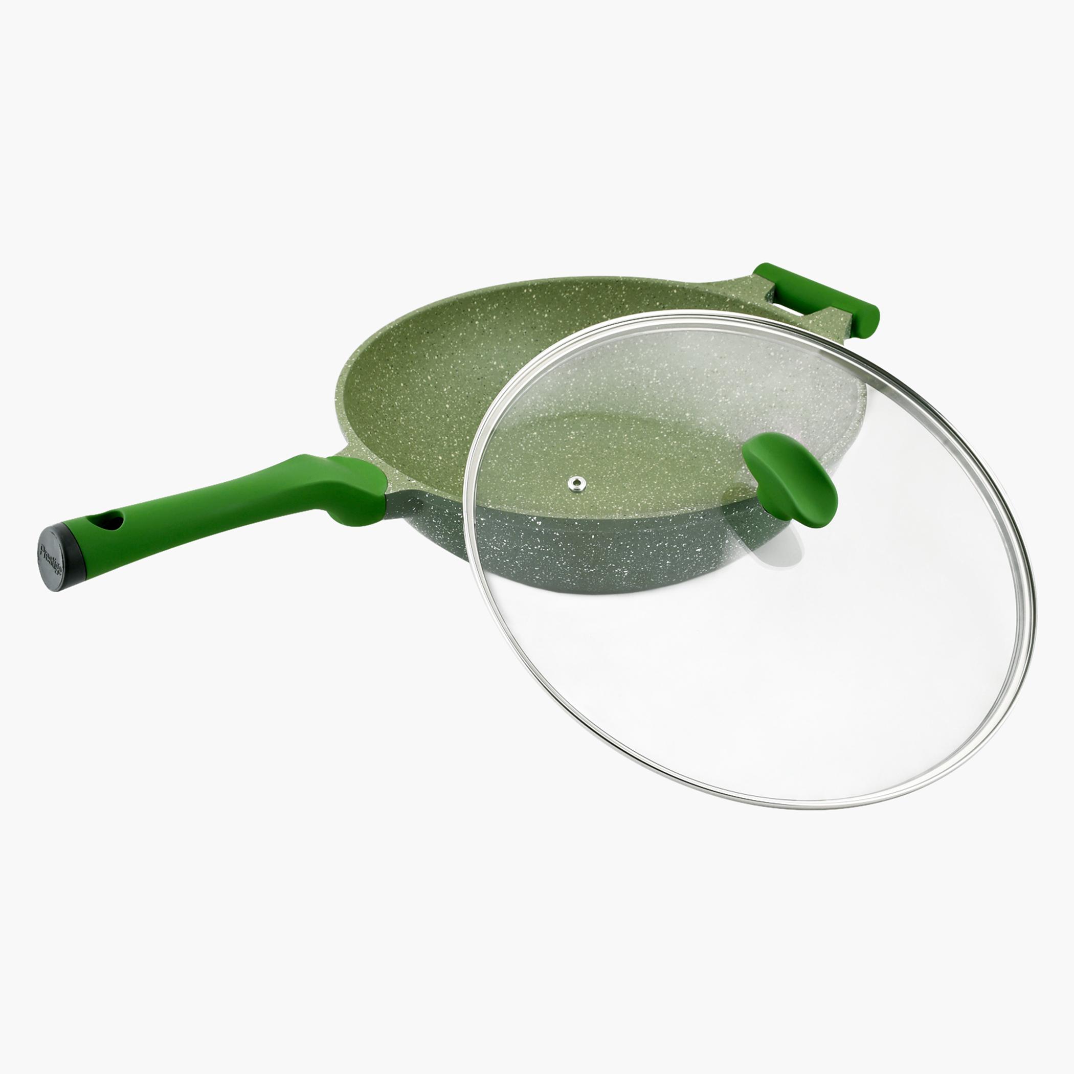 مقلاة ووك غير لاصقة ألومنيوم جرانيت بغطاء من بريستيج - 32 سم-household-kitchen-cookware-potsandpans-image-2