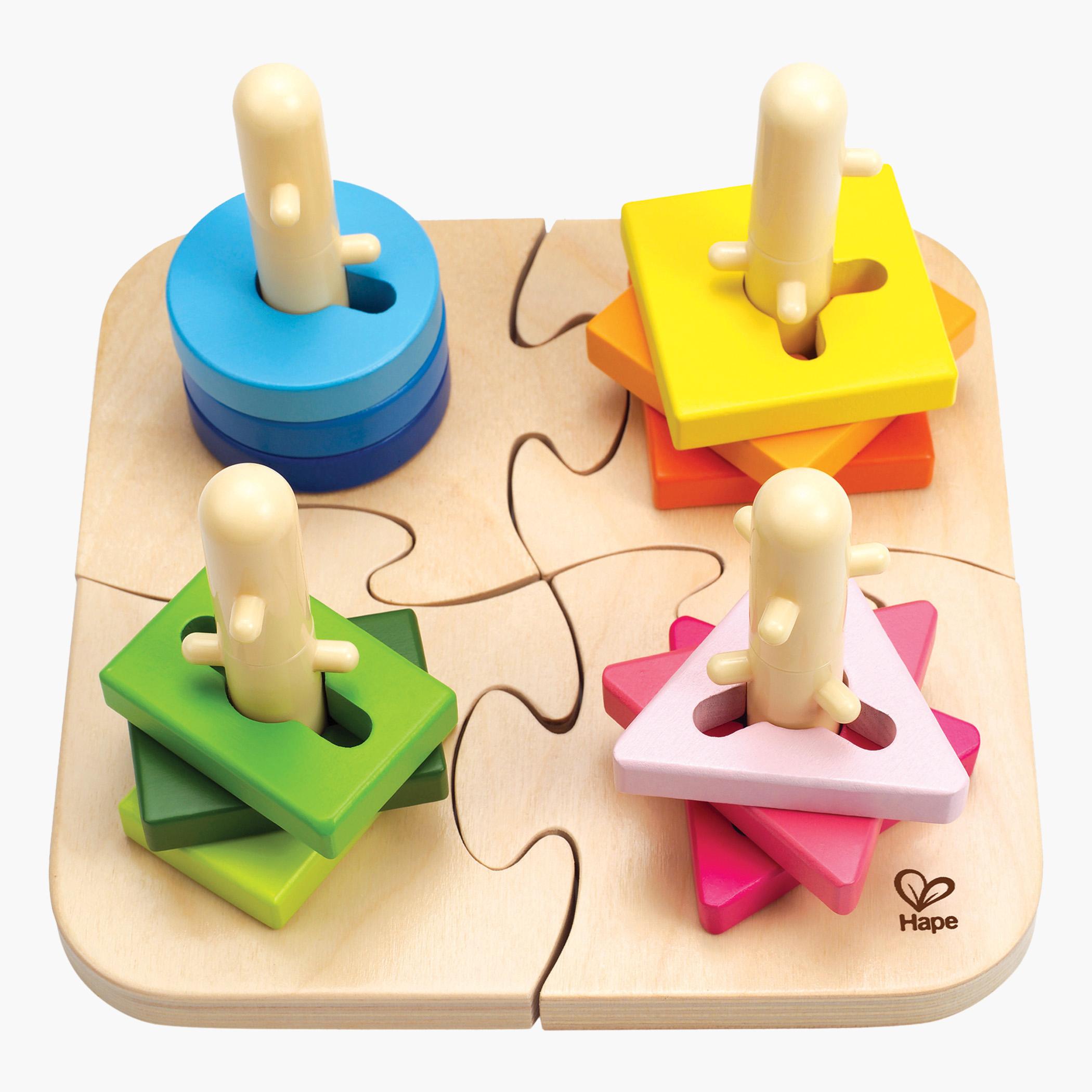Hape 16-Piece Wooden Creative Peg Puzzle